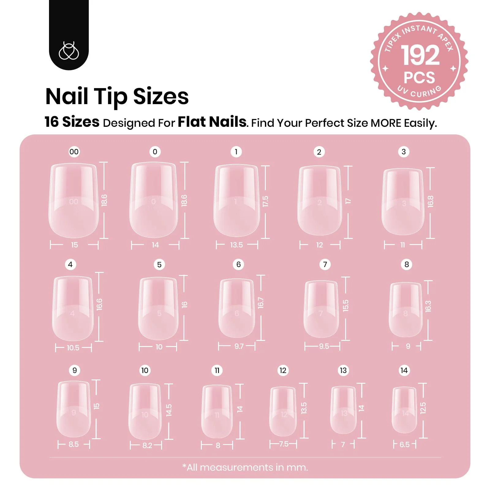 Beetles Squaoval Extra Short Tipex Nail Tips | 192 pcs - Image 6