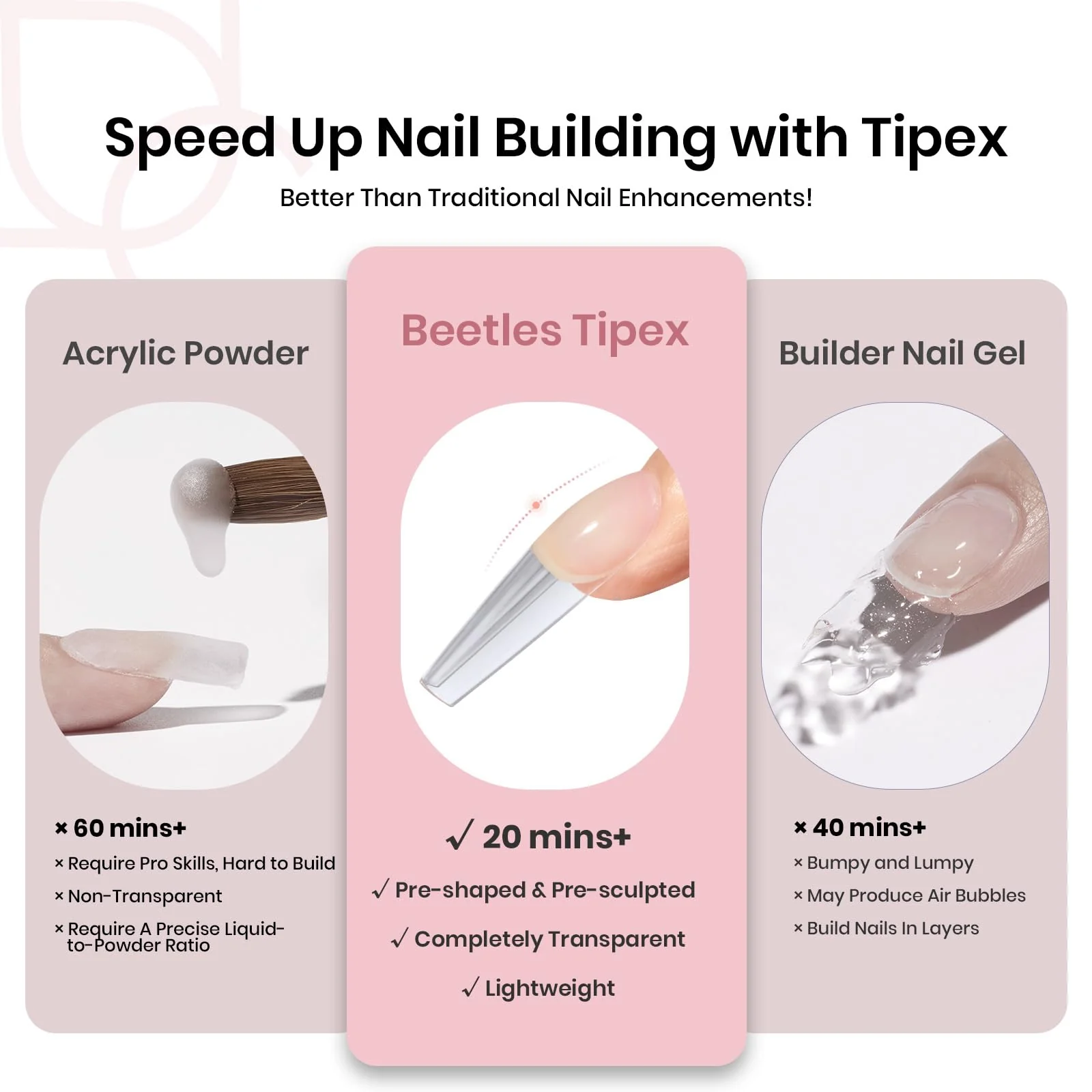 Beetles Stiletto Coffin Long Tipex Nail Tips | 192 pcs - Image 4