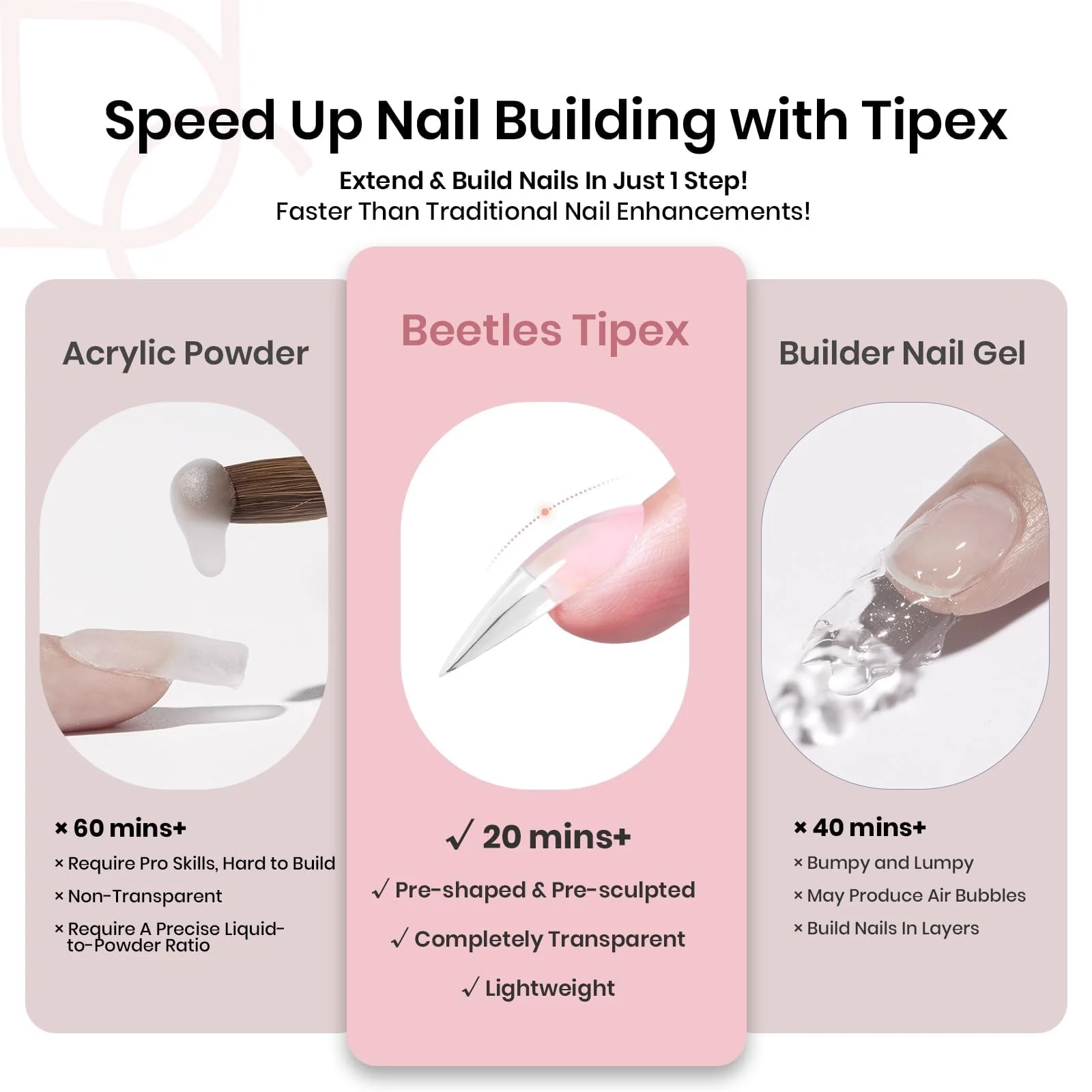 Beetles Stiletto Medium Nail Tips|512pcs - Image 4