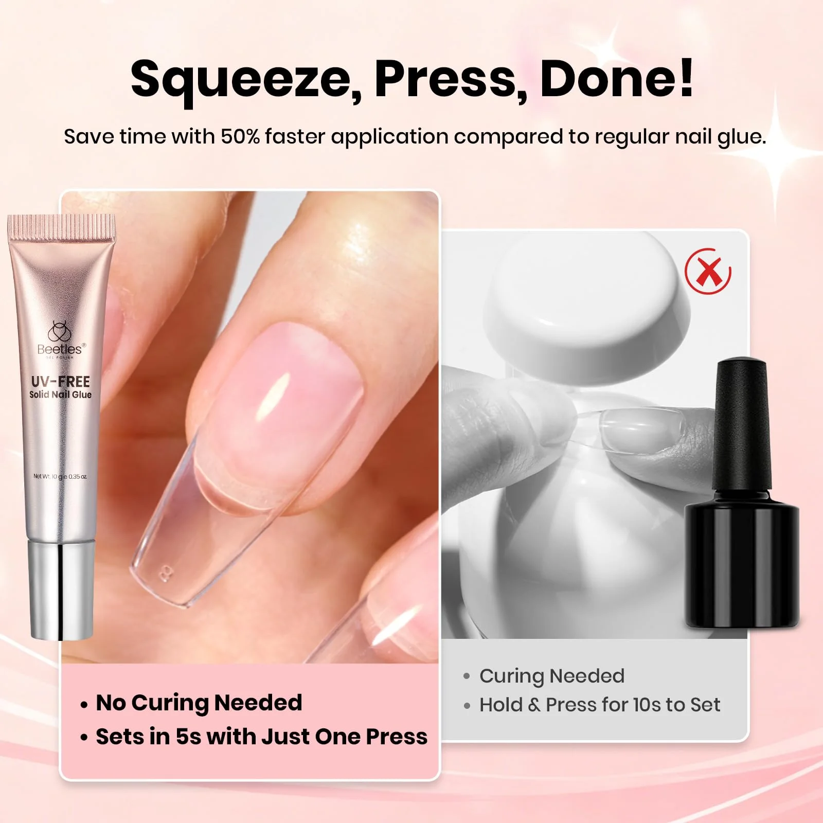 Beetles Super Strong Nail Glue 10g for Press On Nails, No Uv Lamp Needed, Quick Drying - Image 3