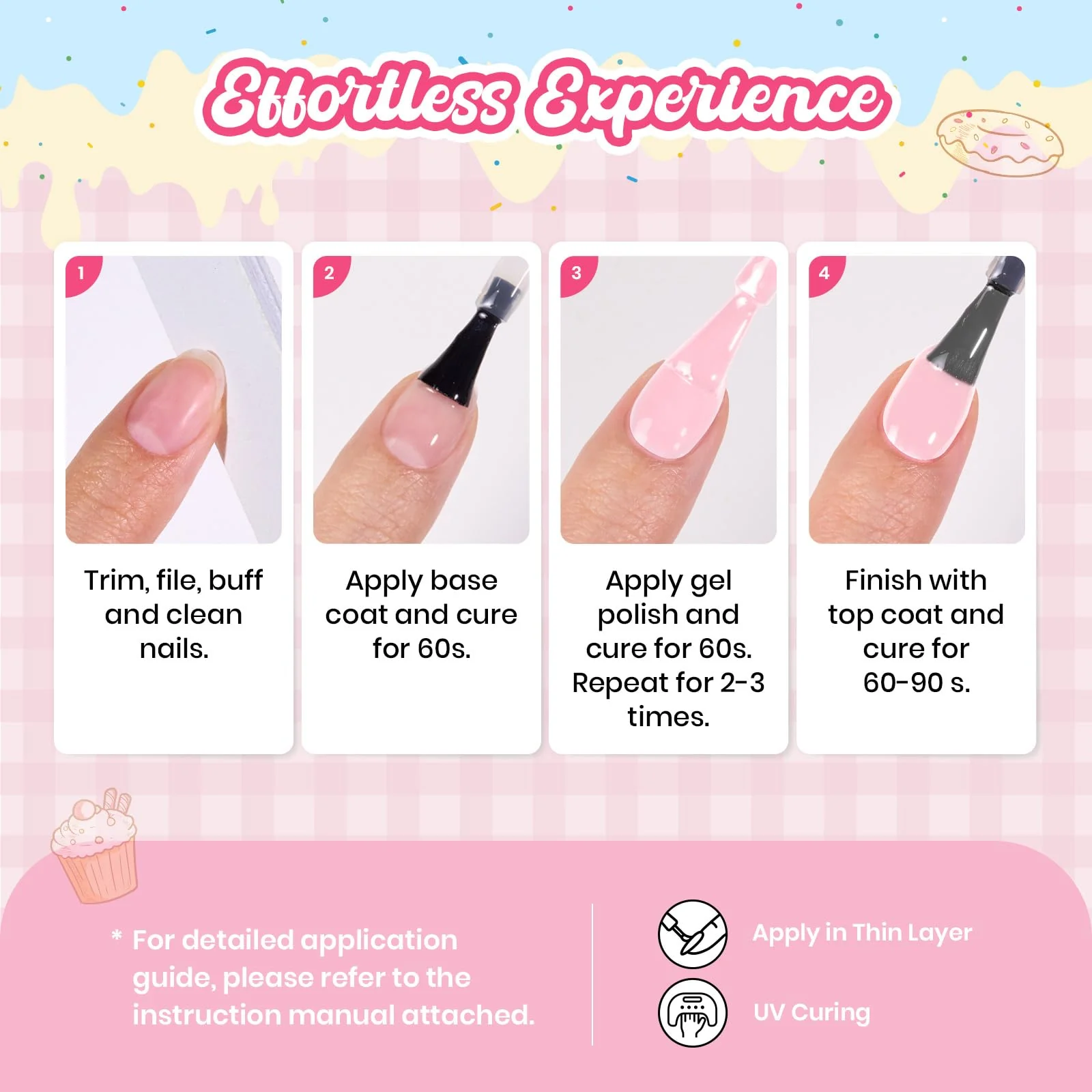Beetles Pink Gel Polish - Spring Nails Strawberry Milk, Light Pink Gel Nail Polish for Pastel Nails - Image 6