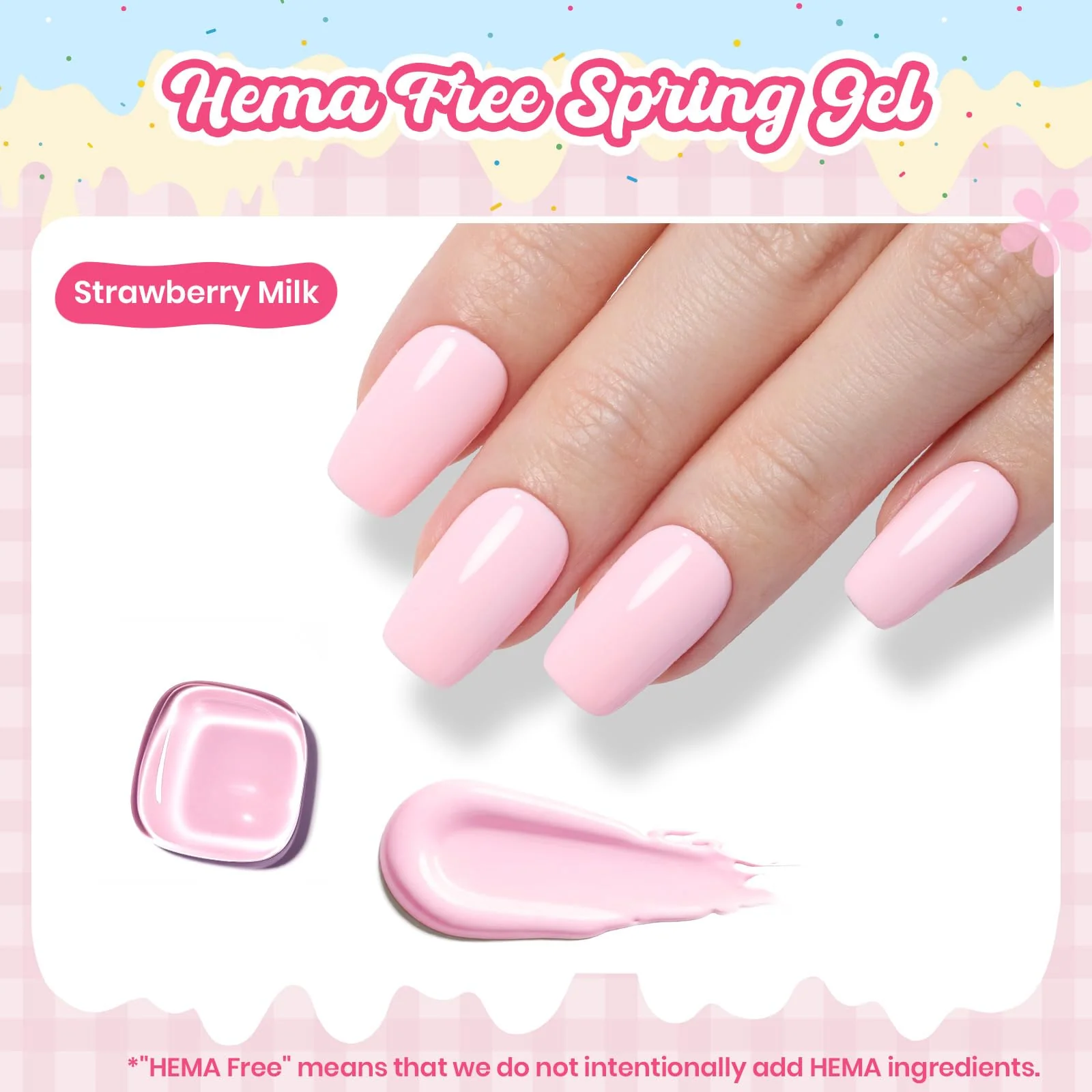 Beetles Pink Gel Polish - Spring Nails Strawberry Milk, Light Pink Gel Nail Polish for Pastel Nails - Image 7