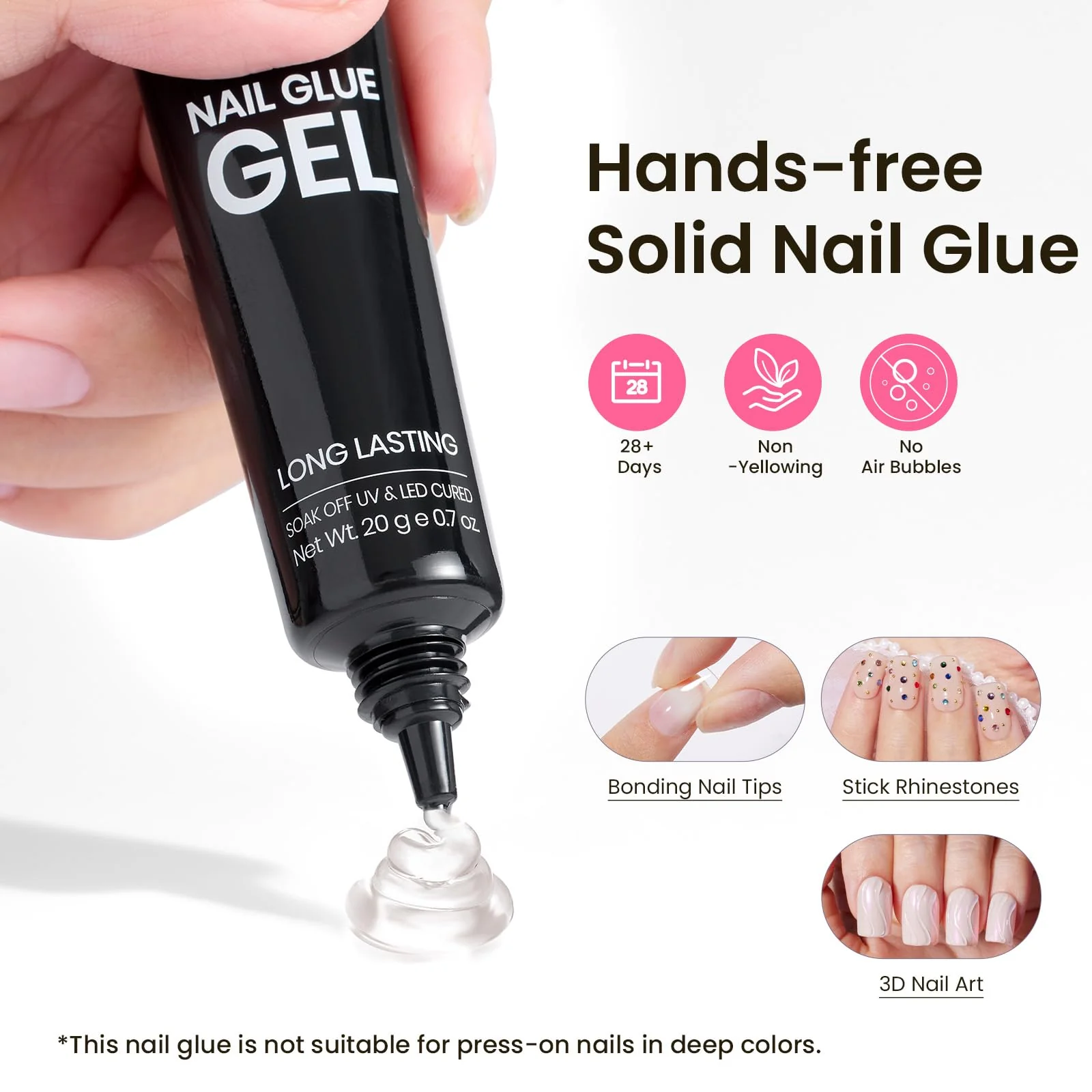 Beetles Tipex Gel Nail Kit  Pre-Extra Short Square: 16 Sizes 224 Pcs Pre-Building False Nail Tips - Image 5