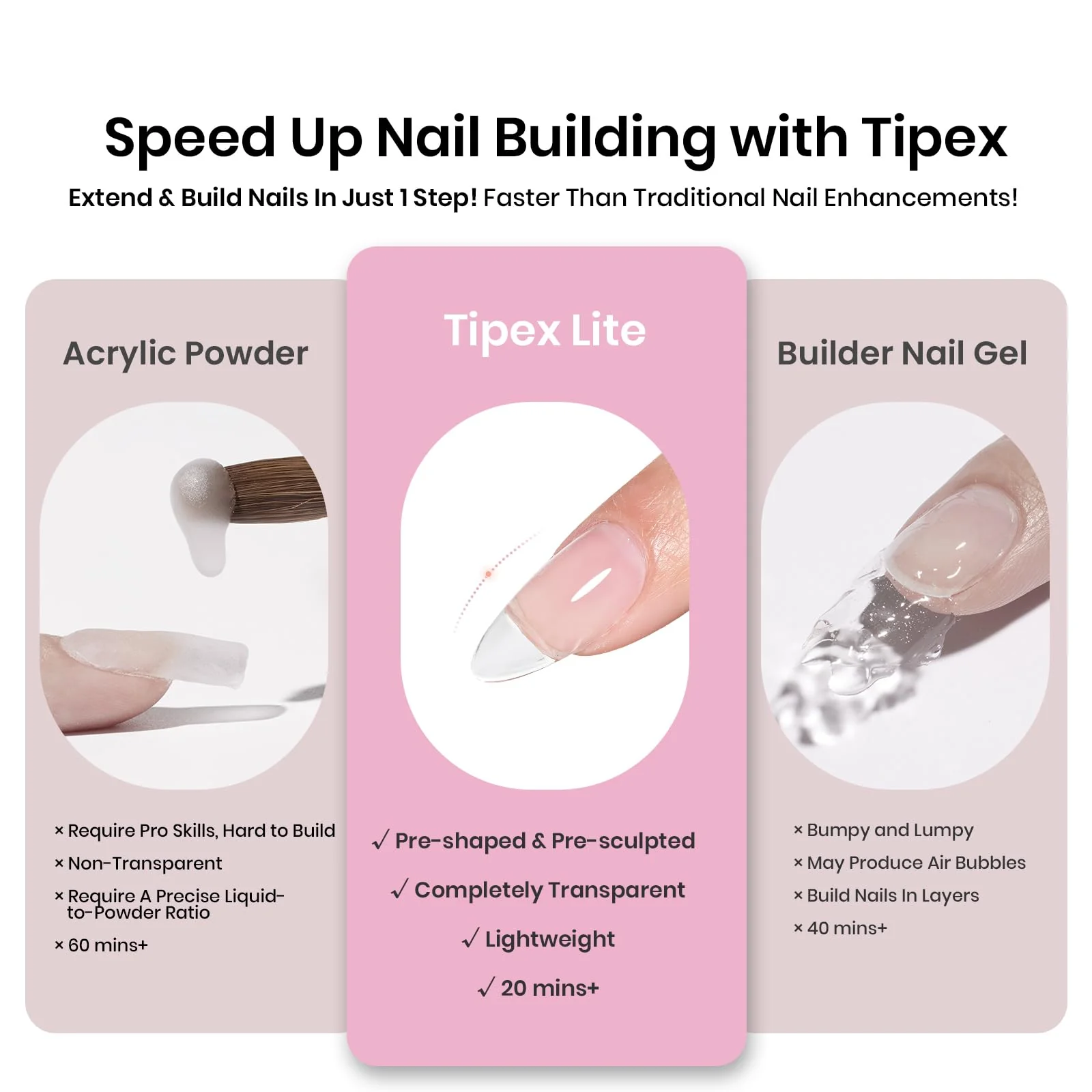Beetles Tipex Lite Apex Nail Tips - Almond Medium 256pcs 16 Sizes - Image 5