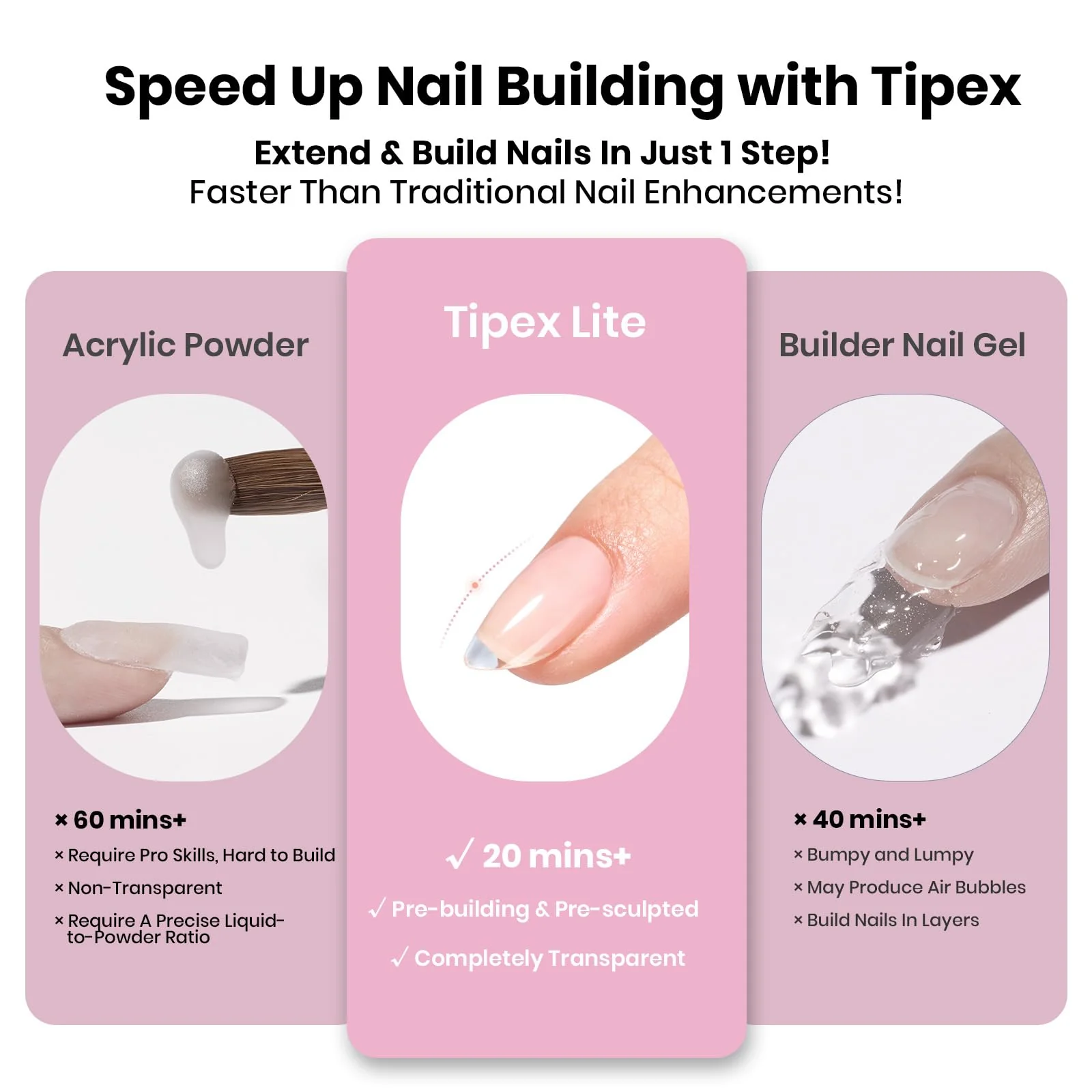 Beetles Tipex Lite Apex Nail Tips - Almond Short 256pcs 16 Sizes - Image 4