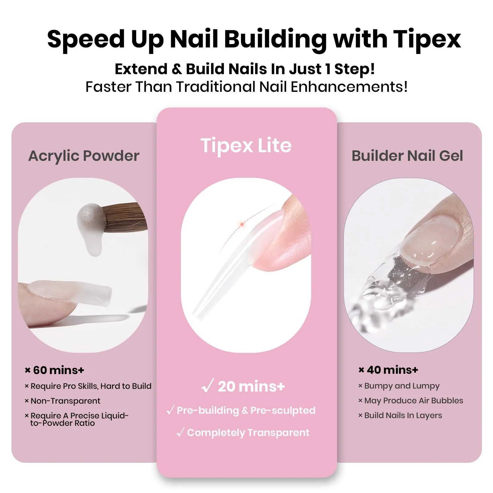Beetles Tipex Lite Apex Nail Tips - Coffin Long 96pcs 16 Sizes - Image 5