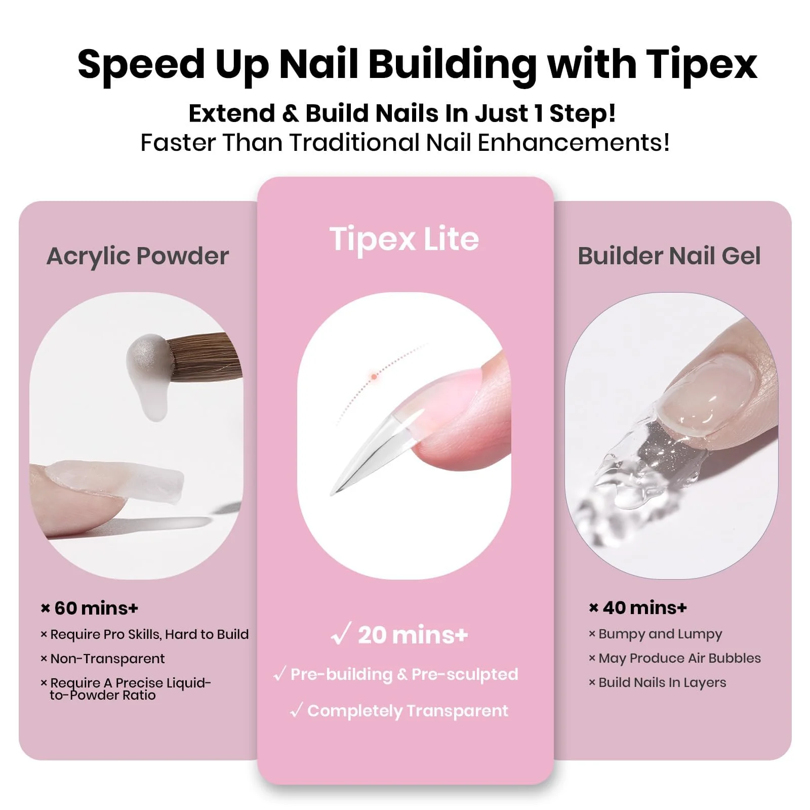 Beetles Tipex Lite Apex Nail Tips - Stiletto Medium 512pcs 16 Sizes - Image 5