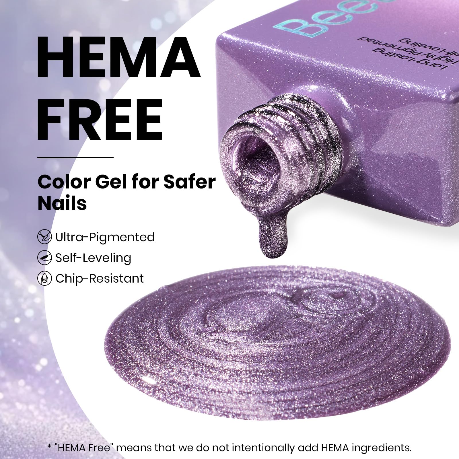 Beetles Twilight Muse Gel Nail Polish - Spring Nails 15ML Purple HEMA FREE Cat Eye Nail Polish - Image 2