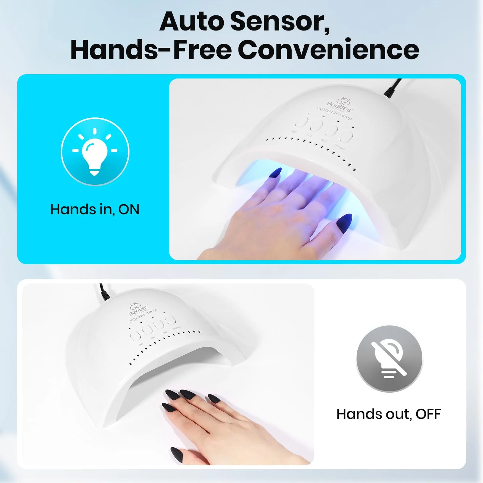 Beetles UV Nail Lamp - LED Nail Lamp with 3 Timer 30/60/120s UV Light - Image 5