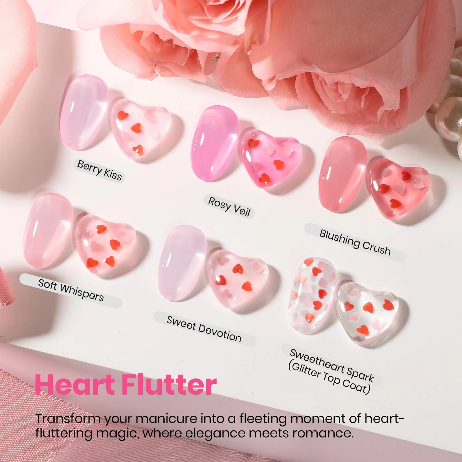 Beetles Rubber Base & Hearts Top Coat Set - Heart Flutter︱2026 Valentine's Day Limited Edition - Image 3