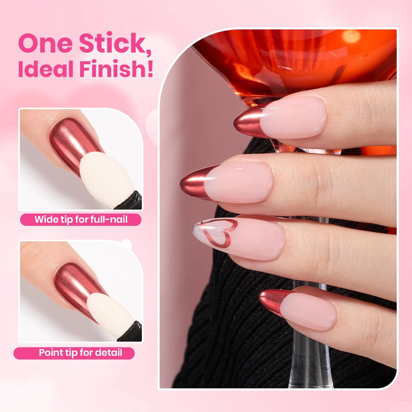 Beetles Valentines Red Chrome Nail Powder Mirror Effect Chrome Powder - Image 6