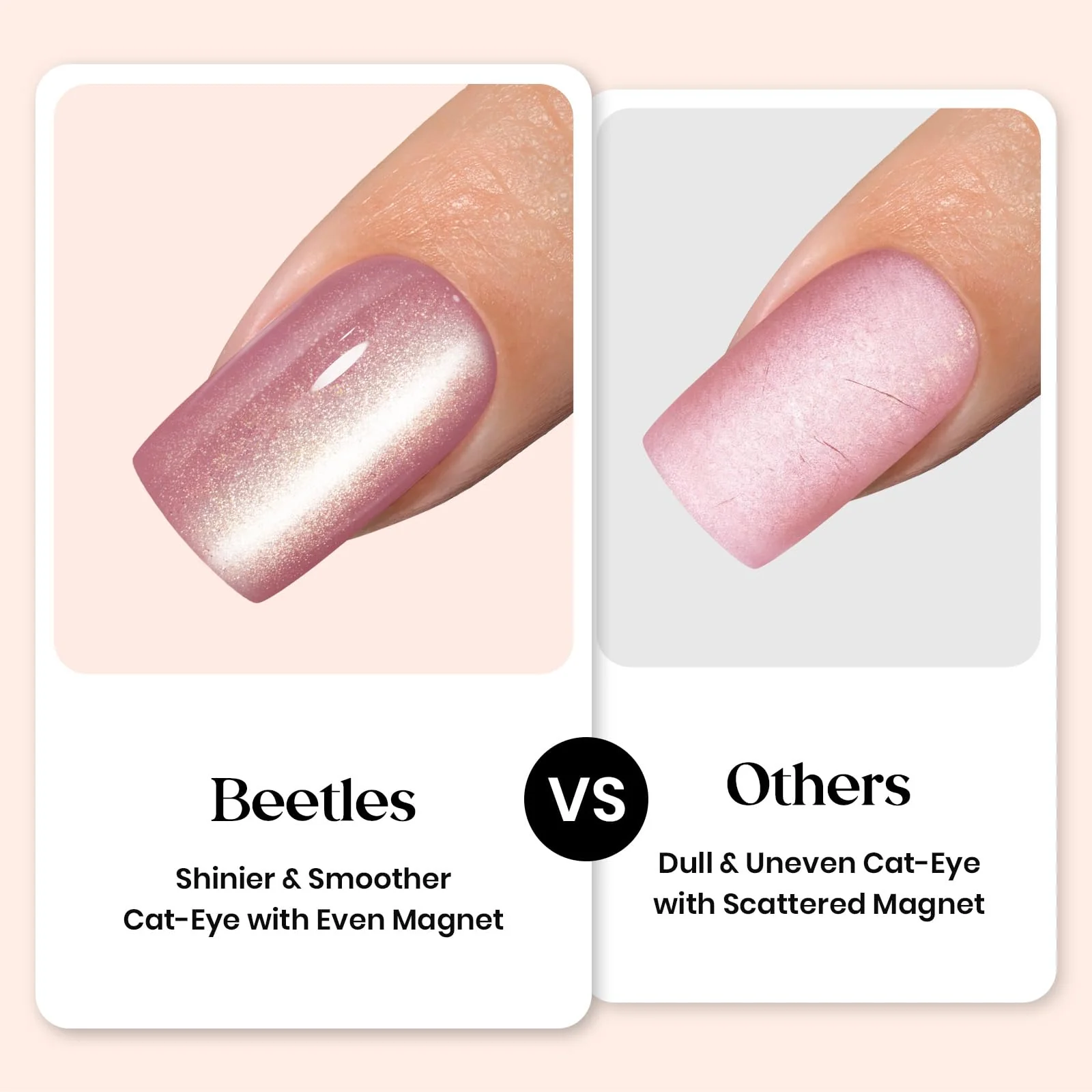 Beetles X Press Cat Eye Nails - 16 Sizes 224 Pcs 7 Colors Short Square Press On Nails Natural Salon Quality - Image 7