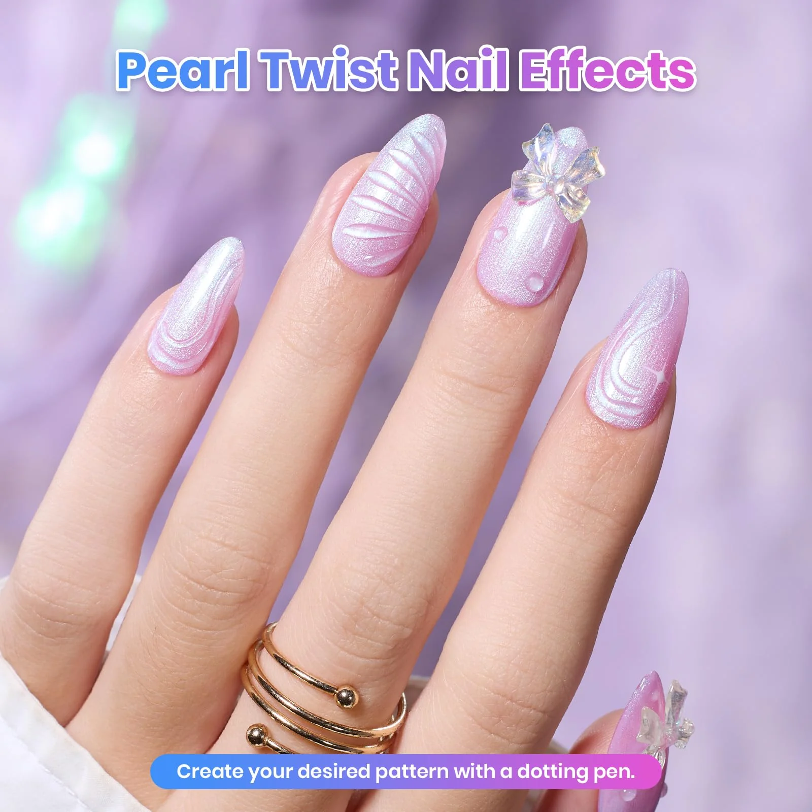 Beetles Shell Thread Gel Nail Polish Set - Spring Nails Stay Shining Pearly Swirl Shade Set - Image 4