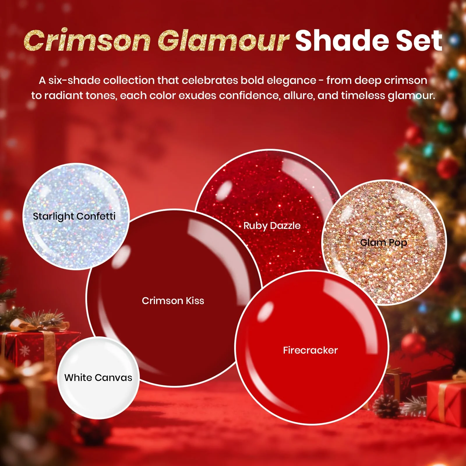 Beetles Gel Nail Polish Set - Stay Shining Crimson Glamour Shade Set - Image 2