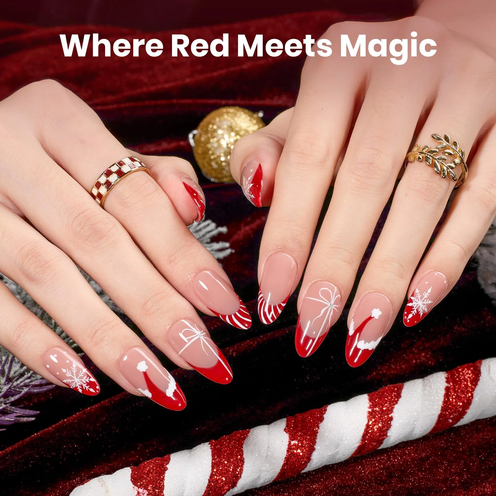 Beetles Gel Nail Polish Set - Stay Shining Crimson Glamour Shade Set - Image 4