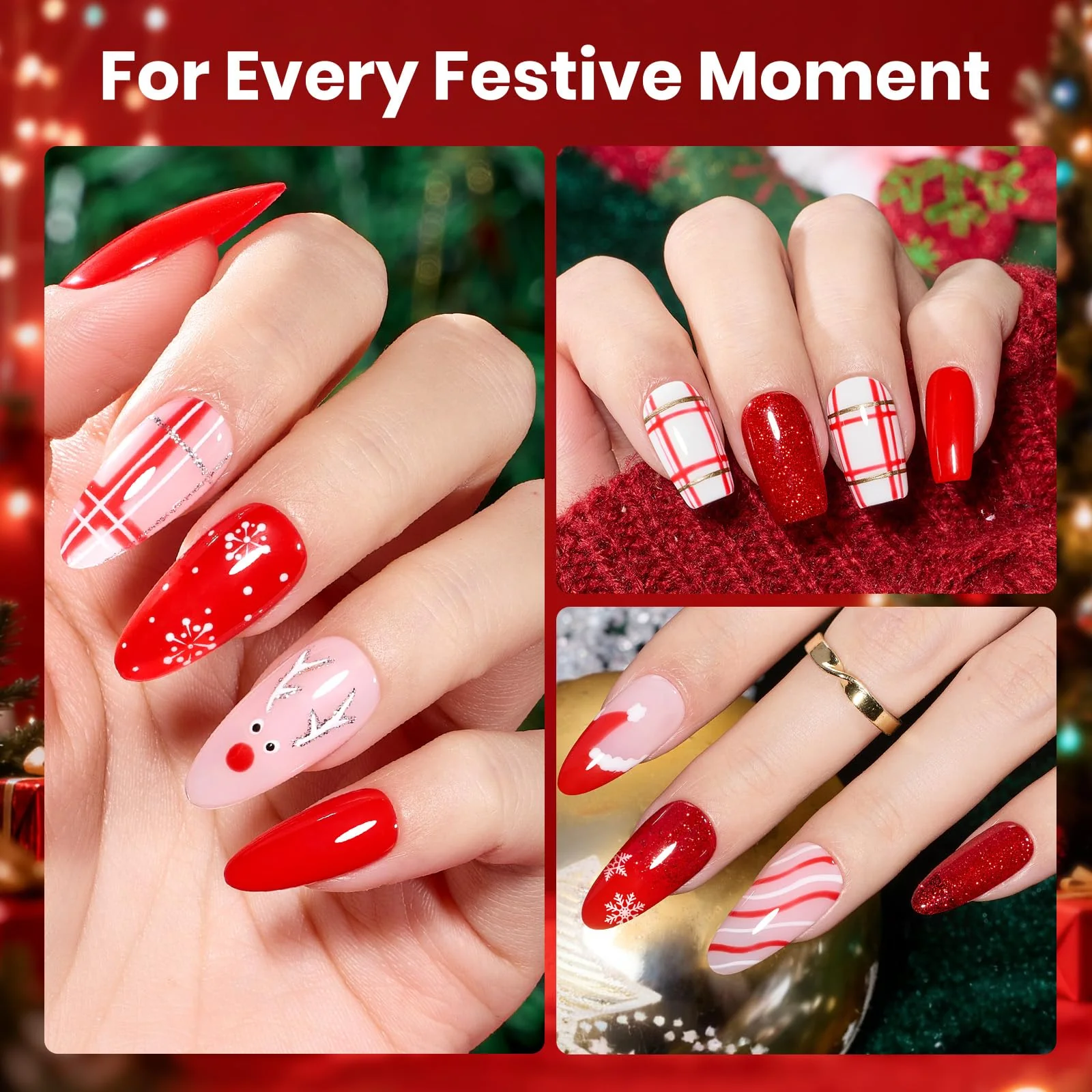 Beetles Gel Nail Polish Set - Stay Shining Crimson Glamour Shade Set - Image 5