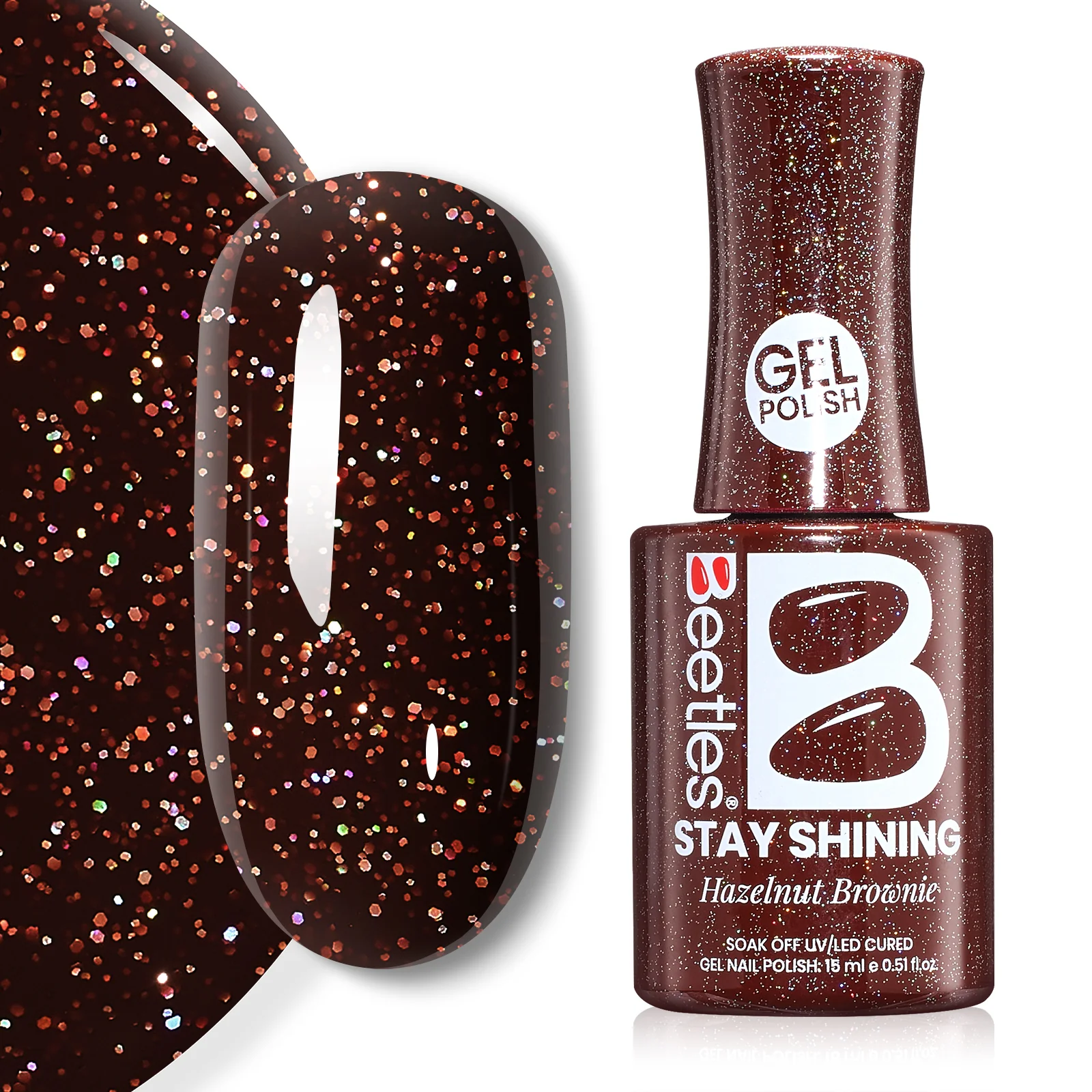 Beetles Stay Shining Gel Polish Hazelnut Brownie-15ml of Sweet Focus