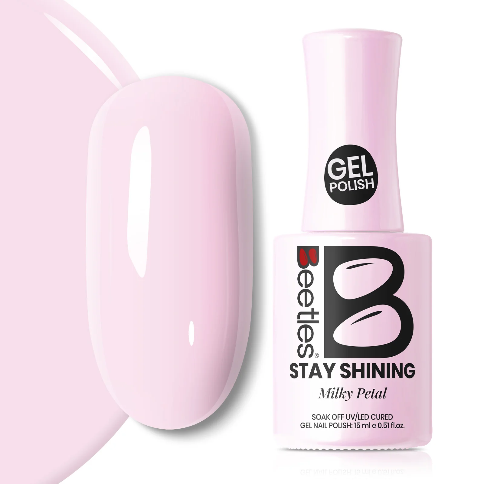 Beetles Stay Shining Gel Polish Milky Petal - 15ml of Tender Calm