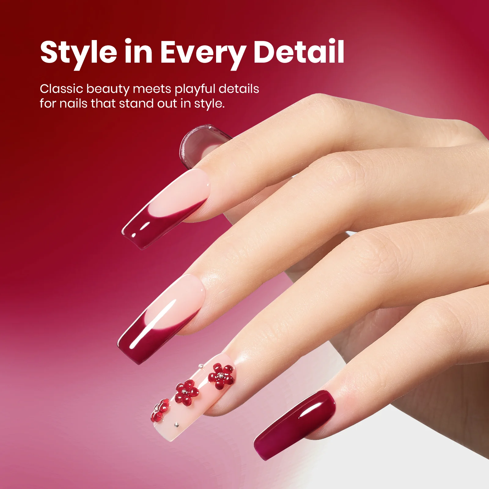 Beetles Stay Shining Gel Polish Burgundy Bliss - 15ml of Rich Escape - Image 4