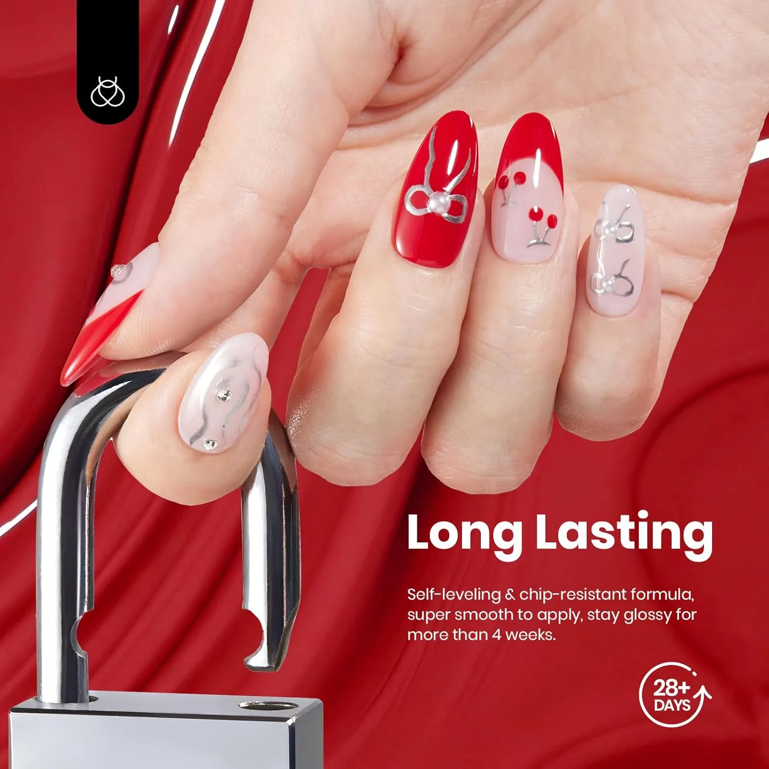 Beetles Bloody Red Valentine Nails Glitter Gel Polish Set - Image 5