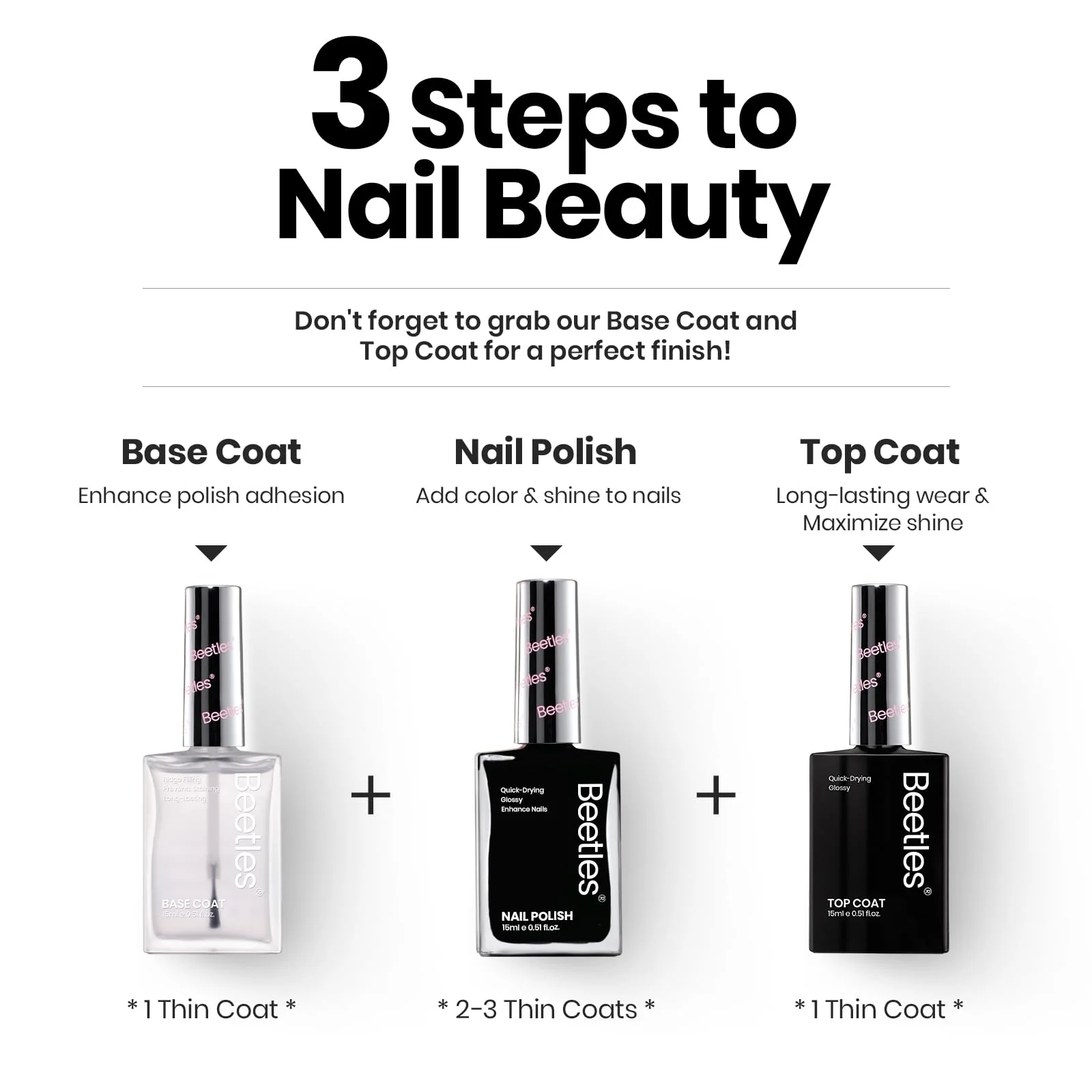 Classic Black |15ml Air Dry Nail Polish - Image 4