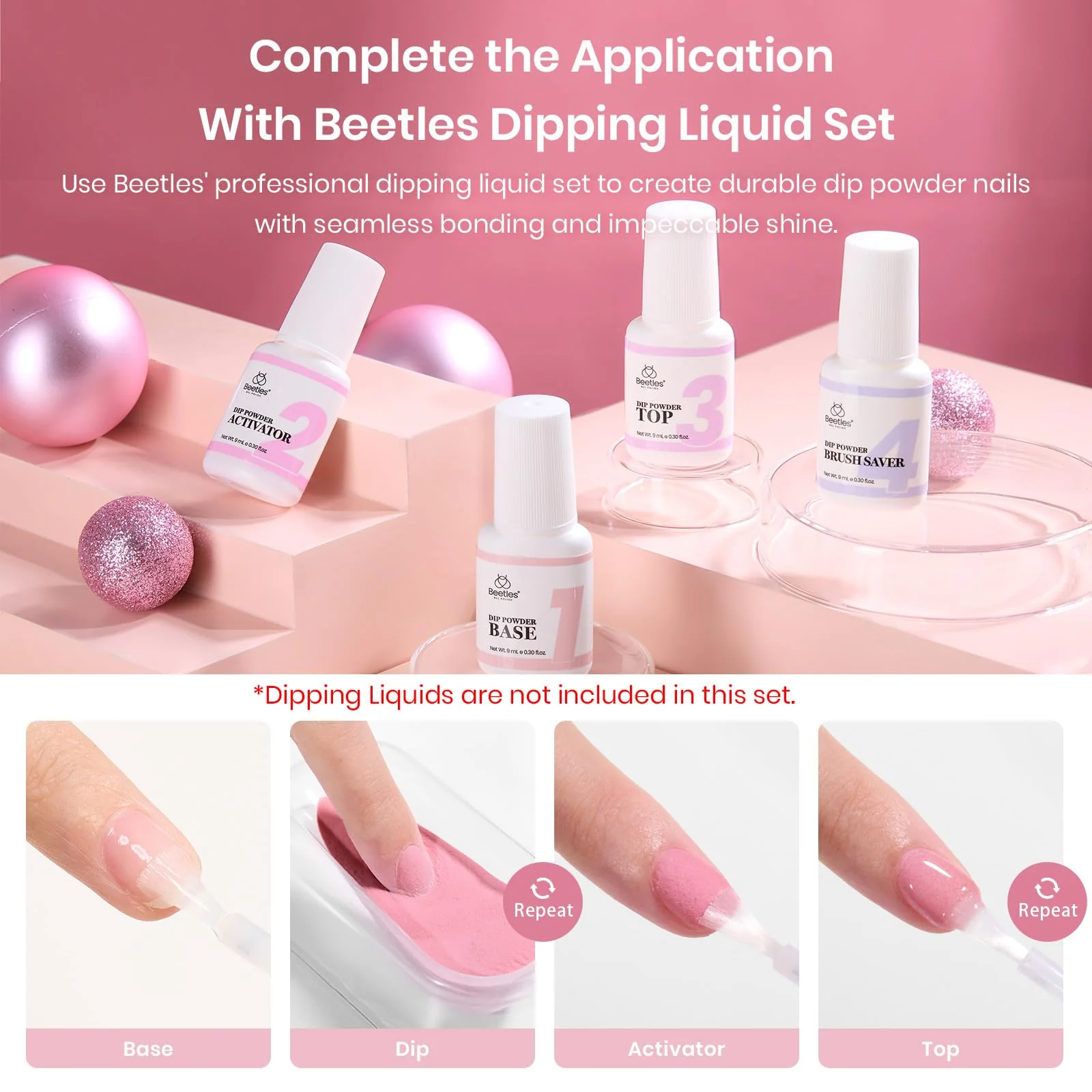 Classic Nude | 6 Color Powder Dip Translucent Seasons Nail Manicure set - Image 3
