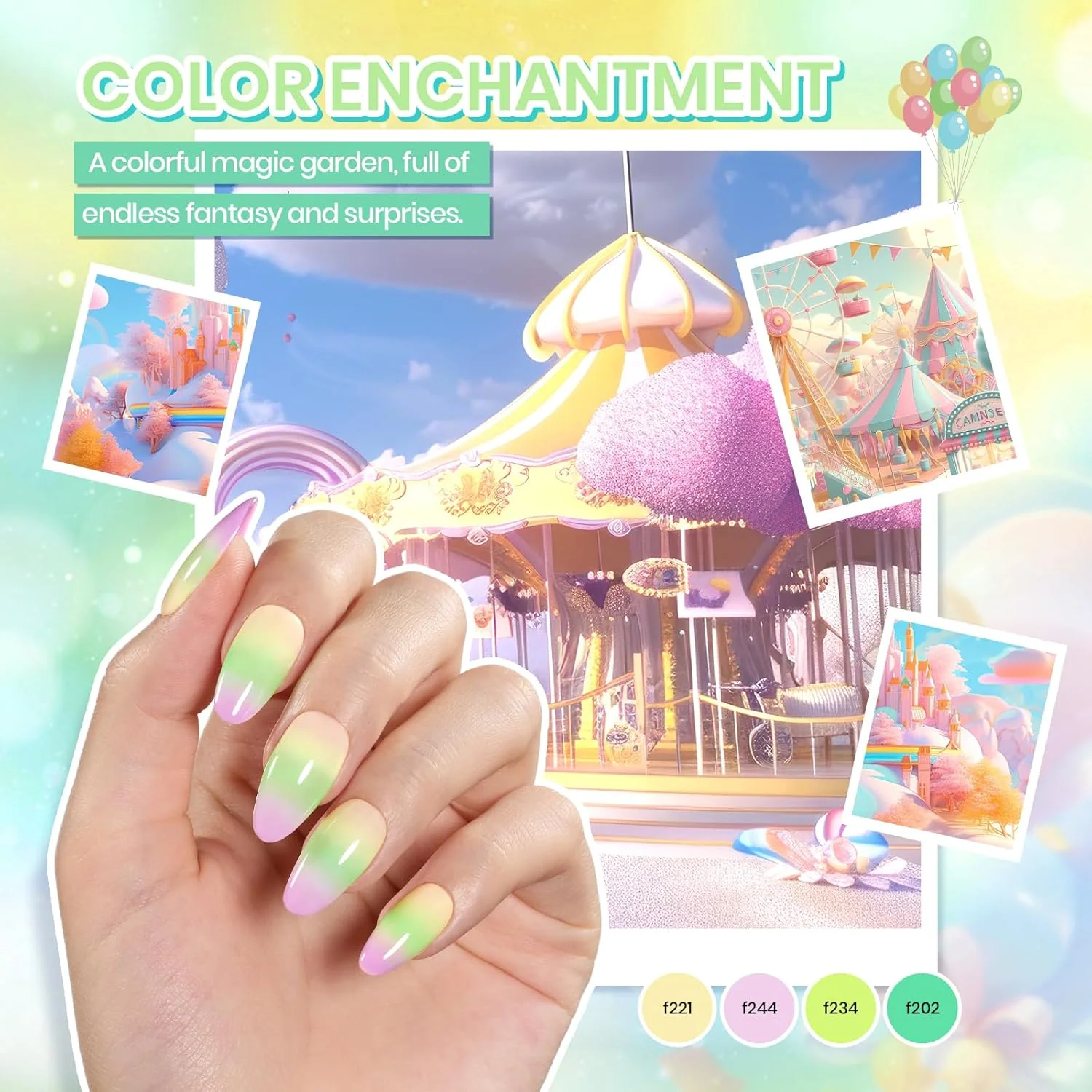 Beetles Color Enchantment 55 Colors Nail Art Gel All-in-One Starter Kit (Total 80 Pcs) Spring Nails - Image 2