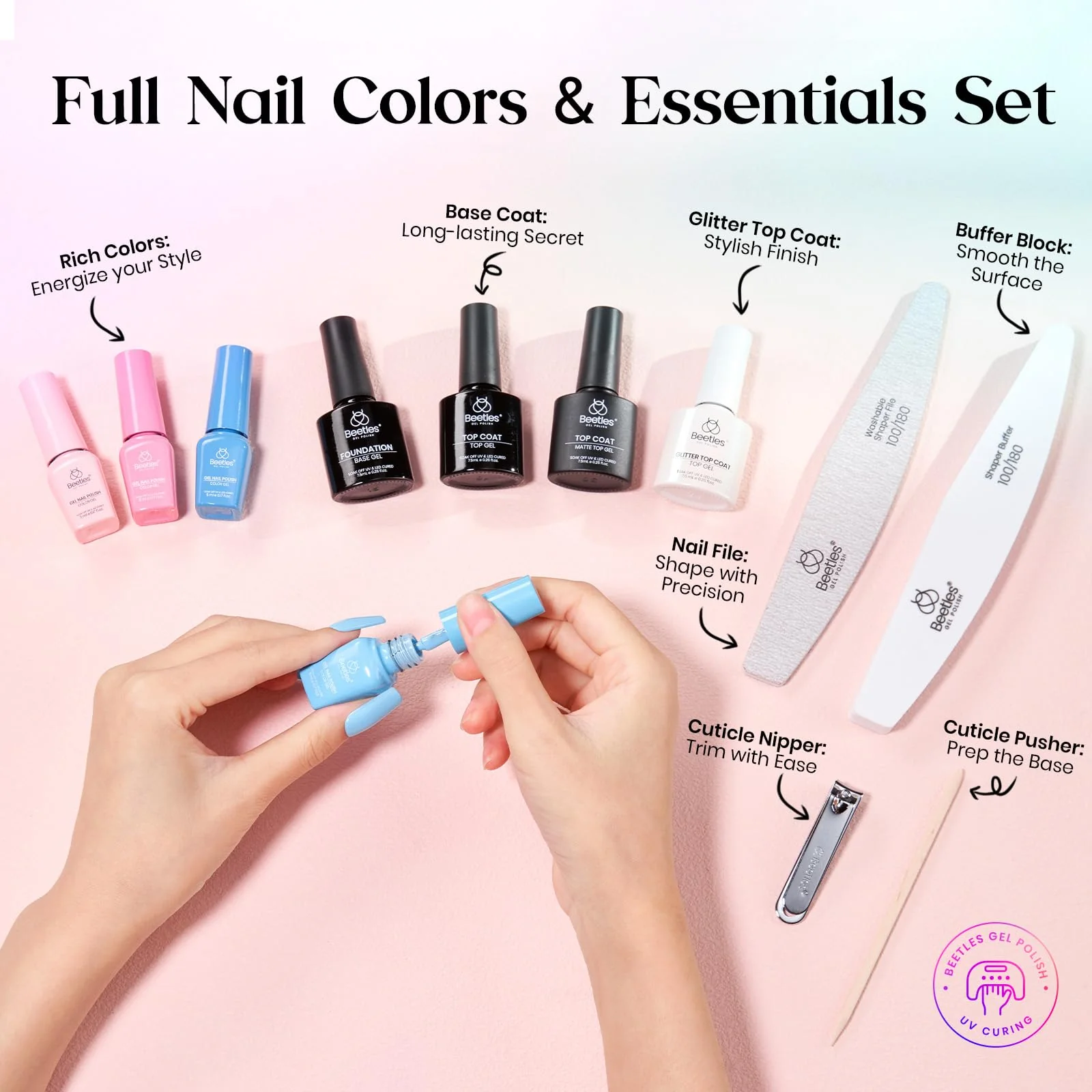 Beetles Color Sonata Gel Set - 36 Color Spring Nails Yellow Brown Pink Red Gel Nail Polish Set - Image 5