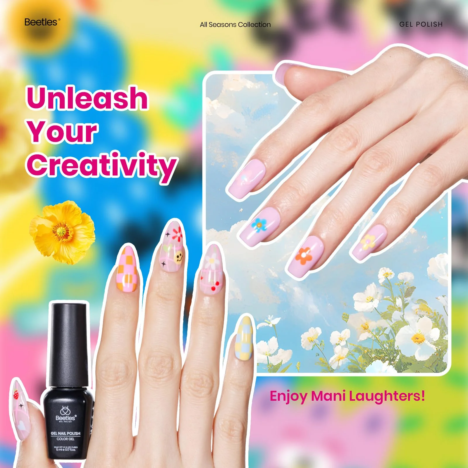 Doodle Dreams Pastel Gel - 25 Gel Colors Set Spring Nails with Top and Base Coat - Image 2