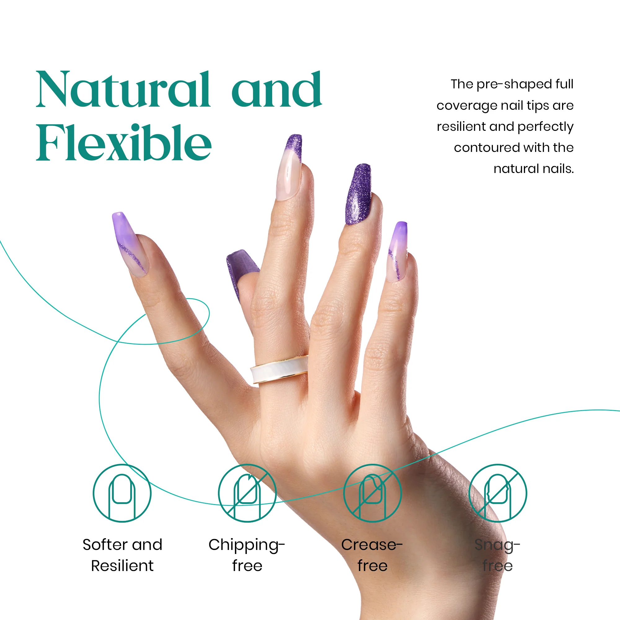 Medium Coffin Pre-shaped Tips Nail Extension Kit  #039 - Image 7