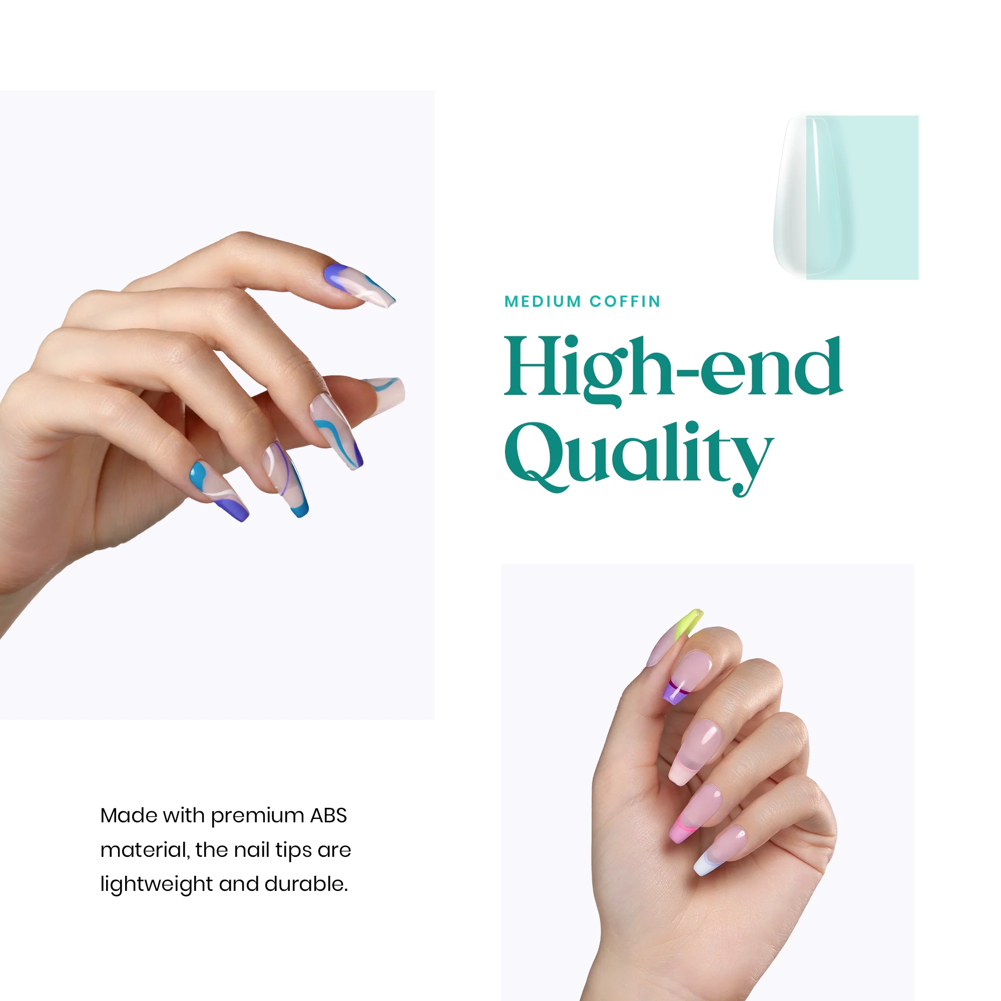 Medium Coffin Pre-shaped Tips Nail Extension Kit  #039 - Image 8
