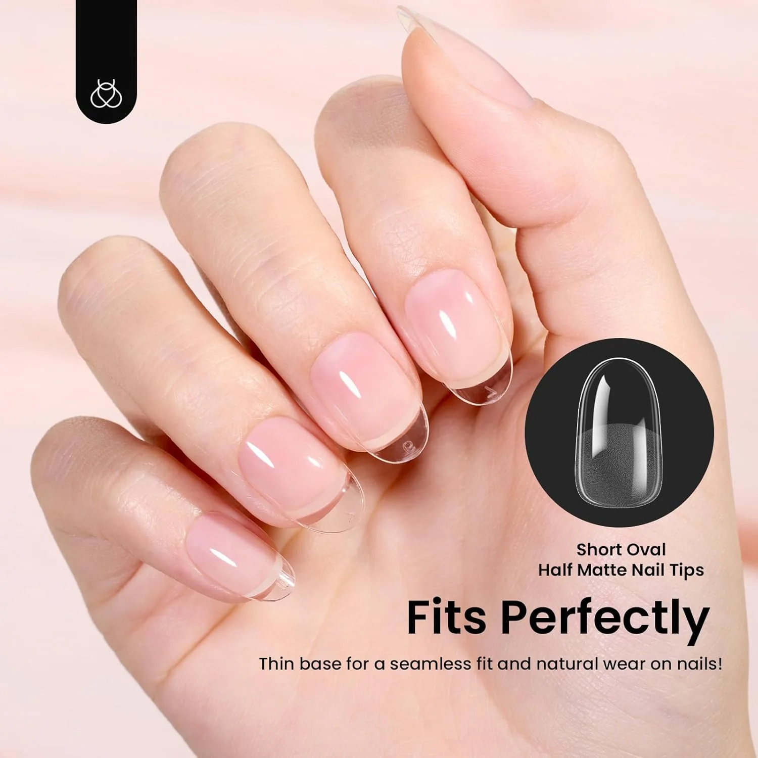 Etch-X Nail Tips Short Oval Half Matte | 288Pcs - Image 7