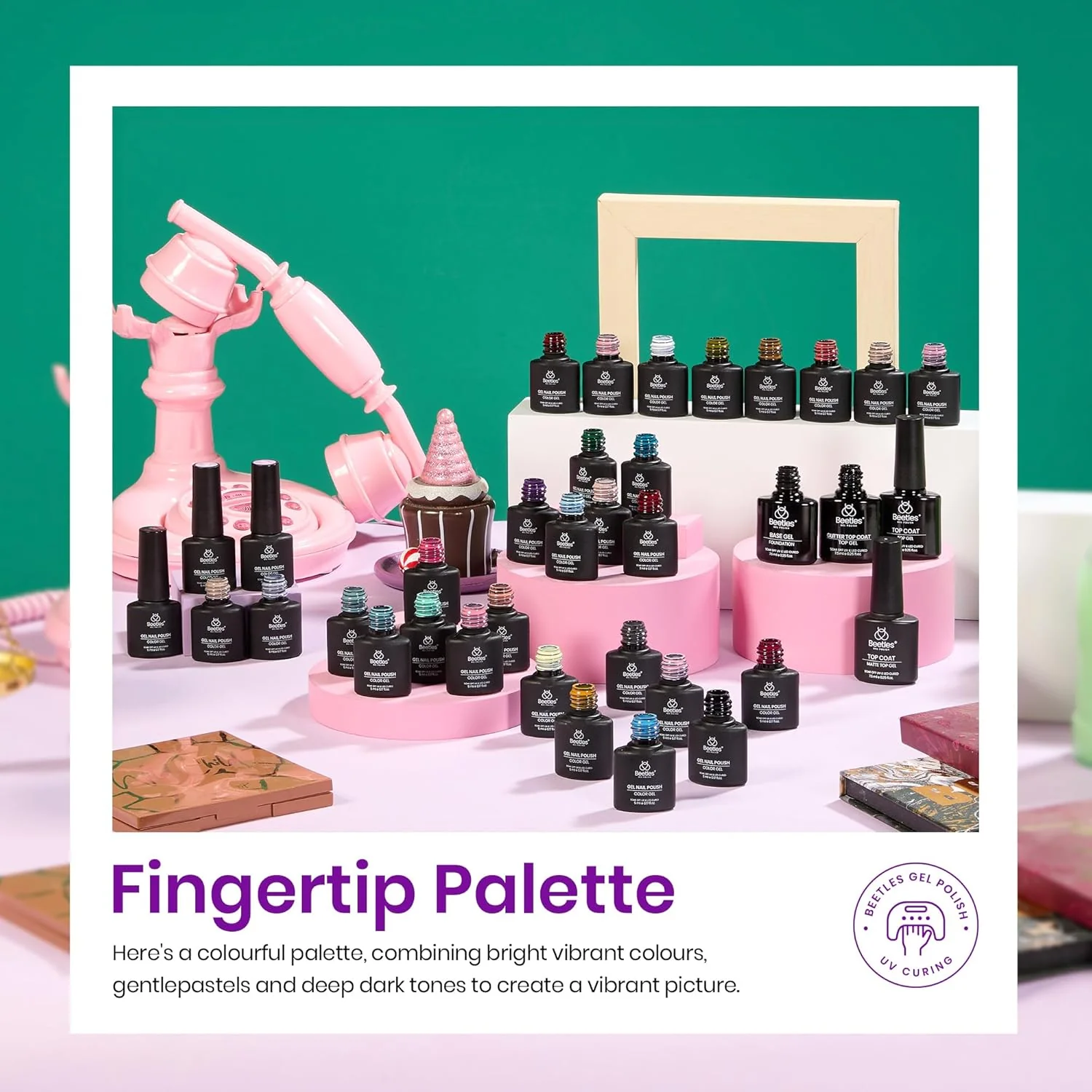 Fingertip Palette - Spring Nails Prime 32 Gel Colors Set with Top and Base Coat (5ml/Each) - Image 3