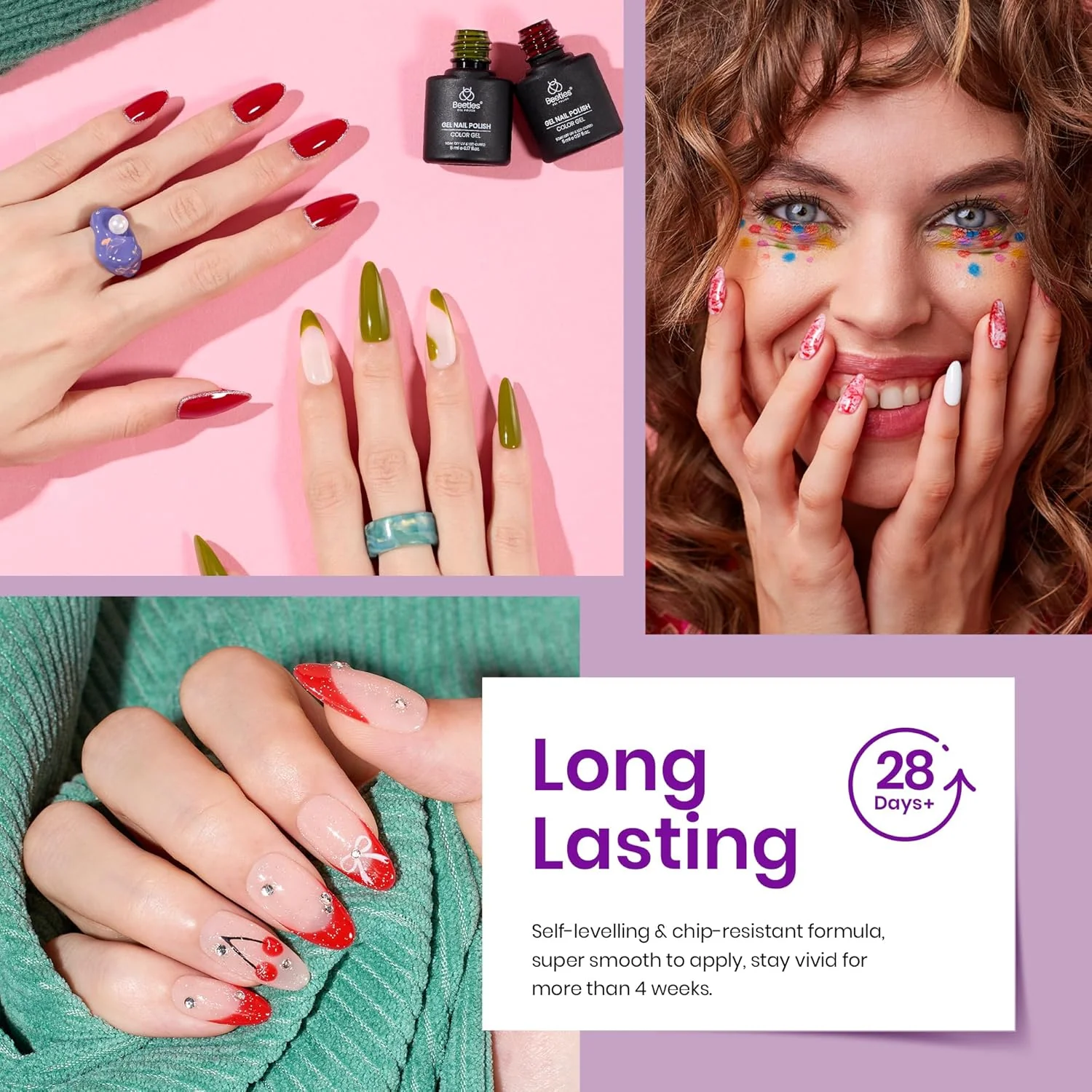 Fingertip Palette - Spring Nails Prime 32 Gel Colors Set with Top and Base Coat (5ml/Each) - Image 5