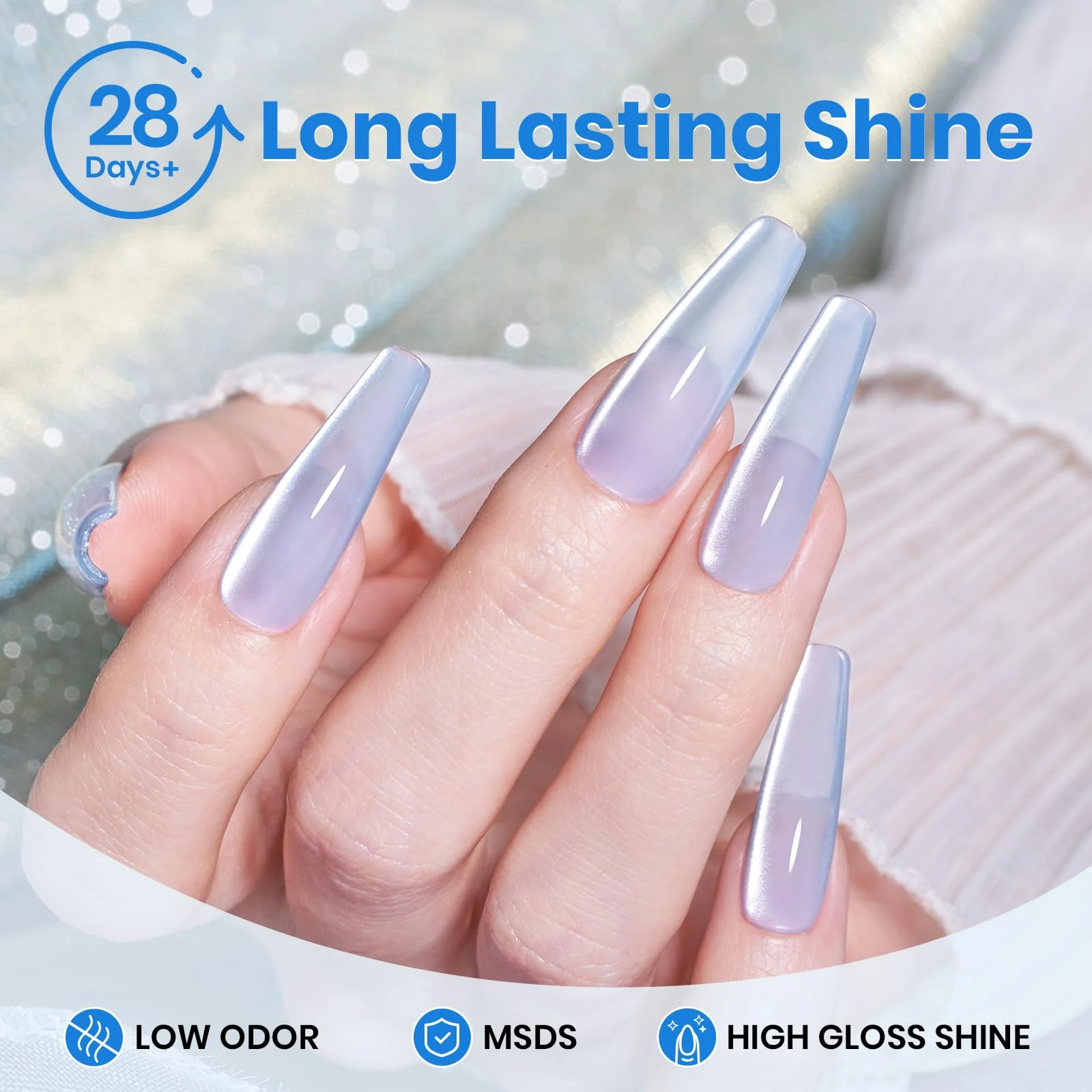 Frosted Galaxy Cat Eye Spring Nails  |15ml Gel Polish Silver Nail Colors - Image 7