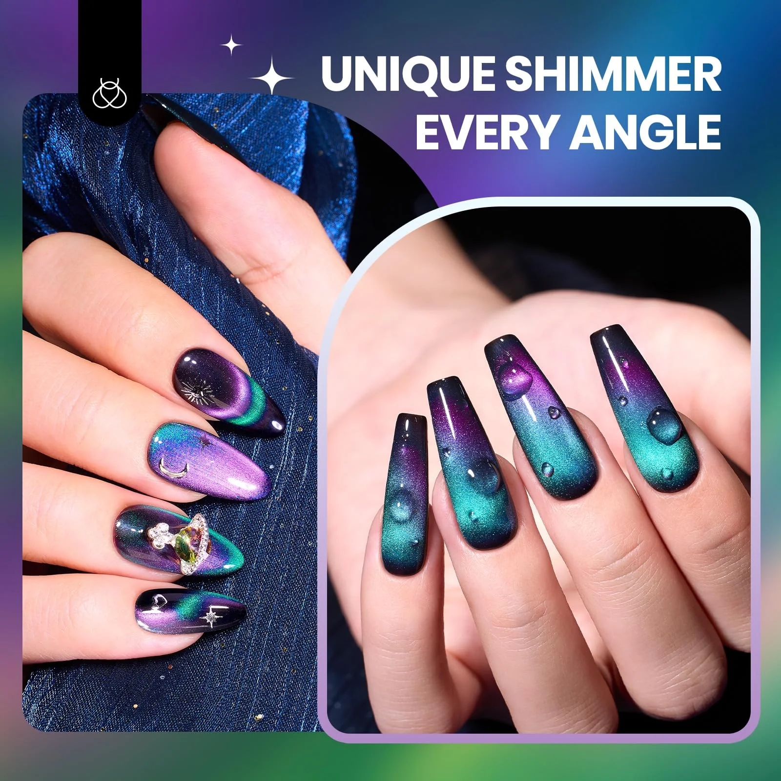 Double Magic 9D Galaxy Drift Cat Eye Winter Nails - 15ml Gel Polish Silver Nail Colors - Image 4