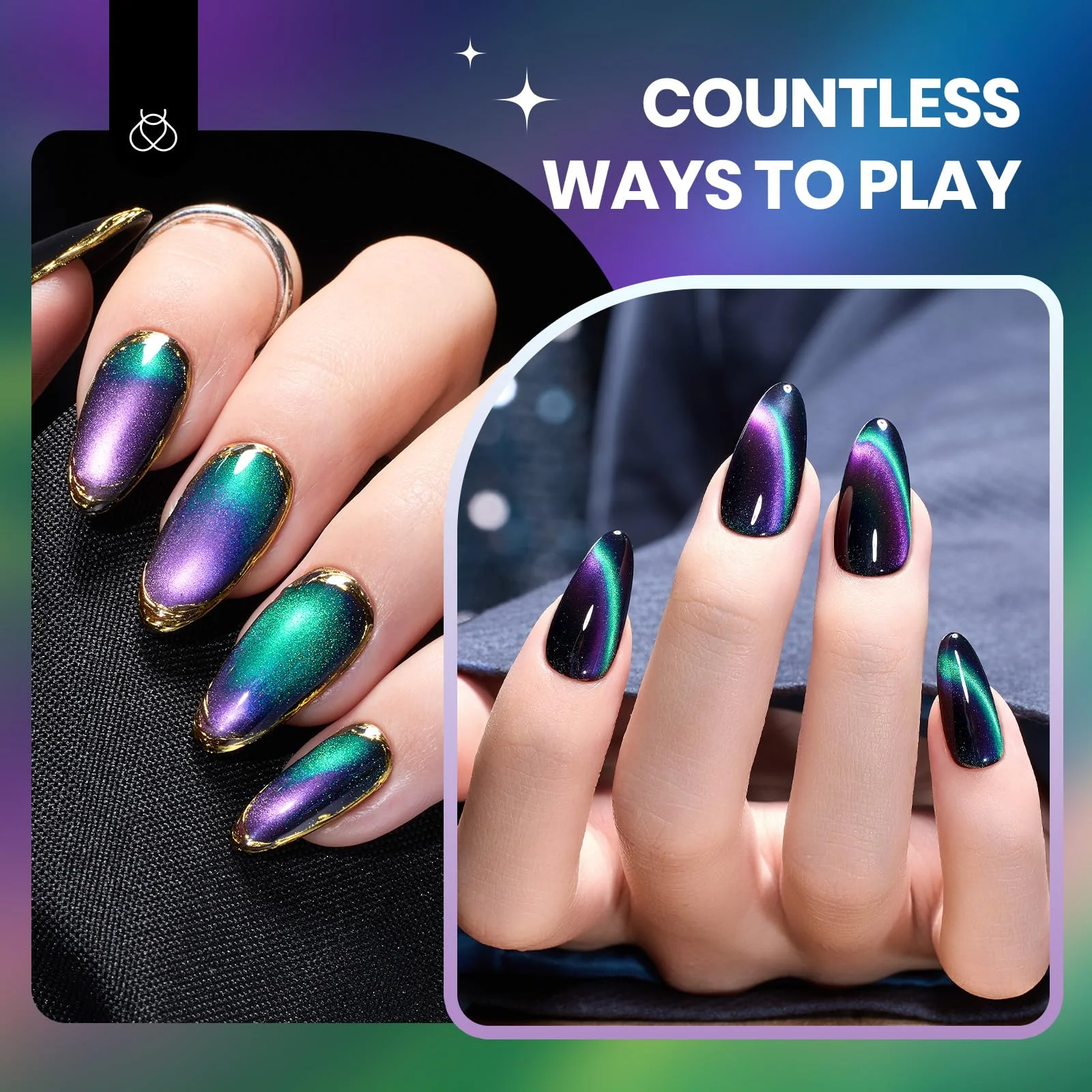 Double Magic 9D Galaxy Drift Cat Eye Winter Nails - 15ml Gel Polish Silver Nail Colors - Image 5