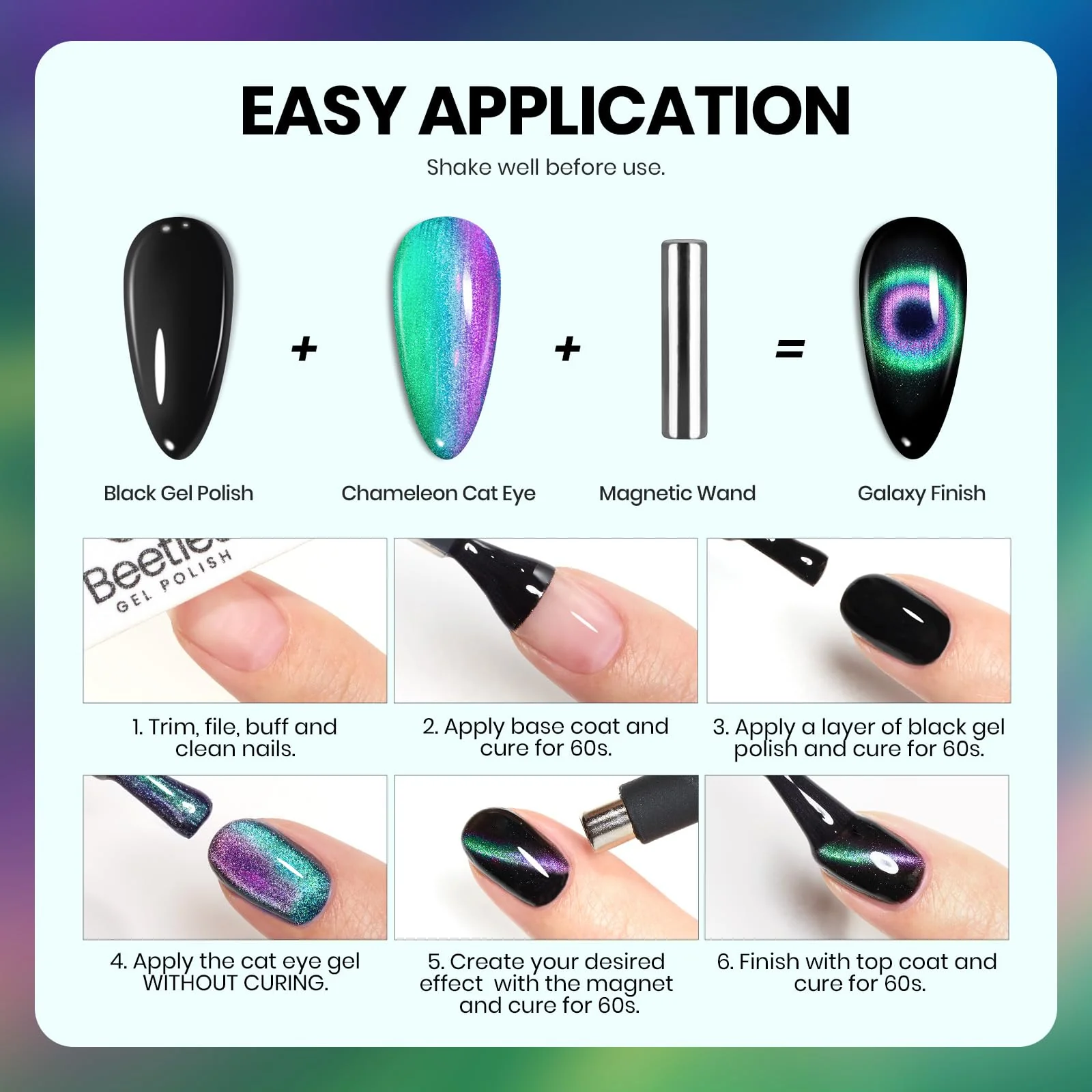 Double Magic 9D Galaxy Drift Cat Eye Winter Nails - 15ml Gel Polish Silver Nail Colors - Image 6