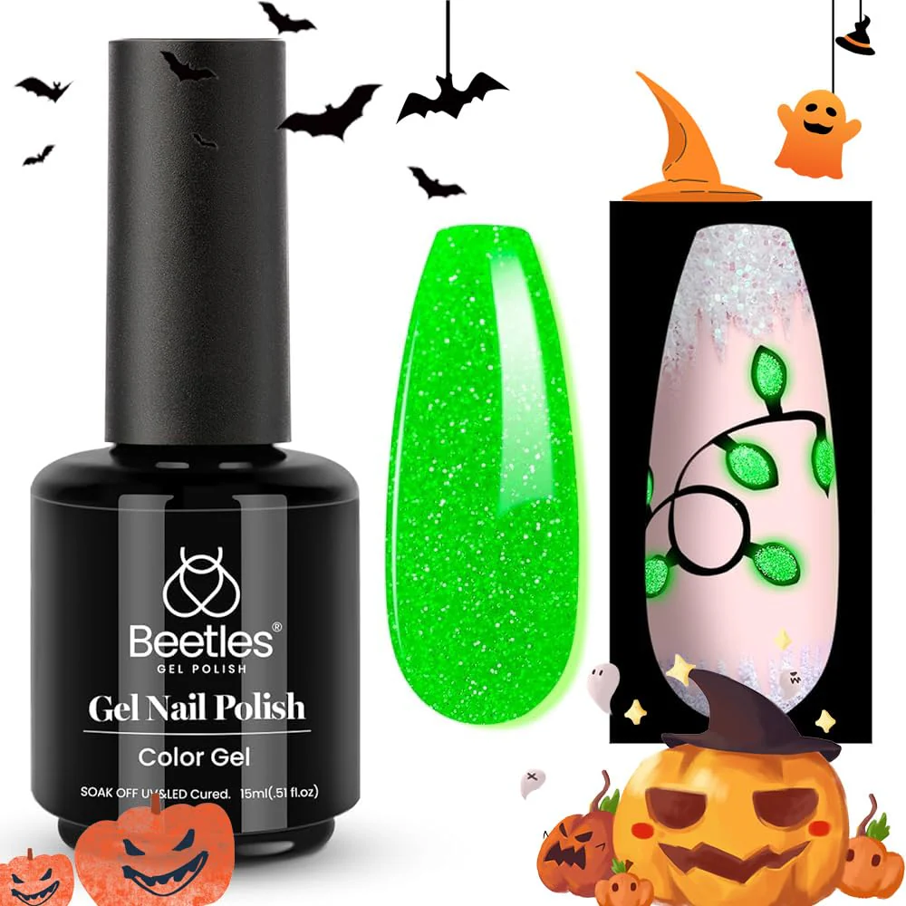 Glitter Green Glow in the Dark |15ml Nail Gel Polish