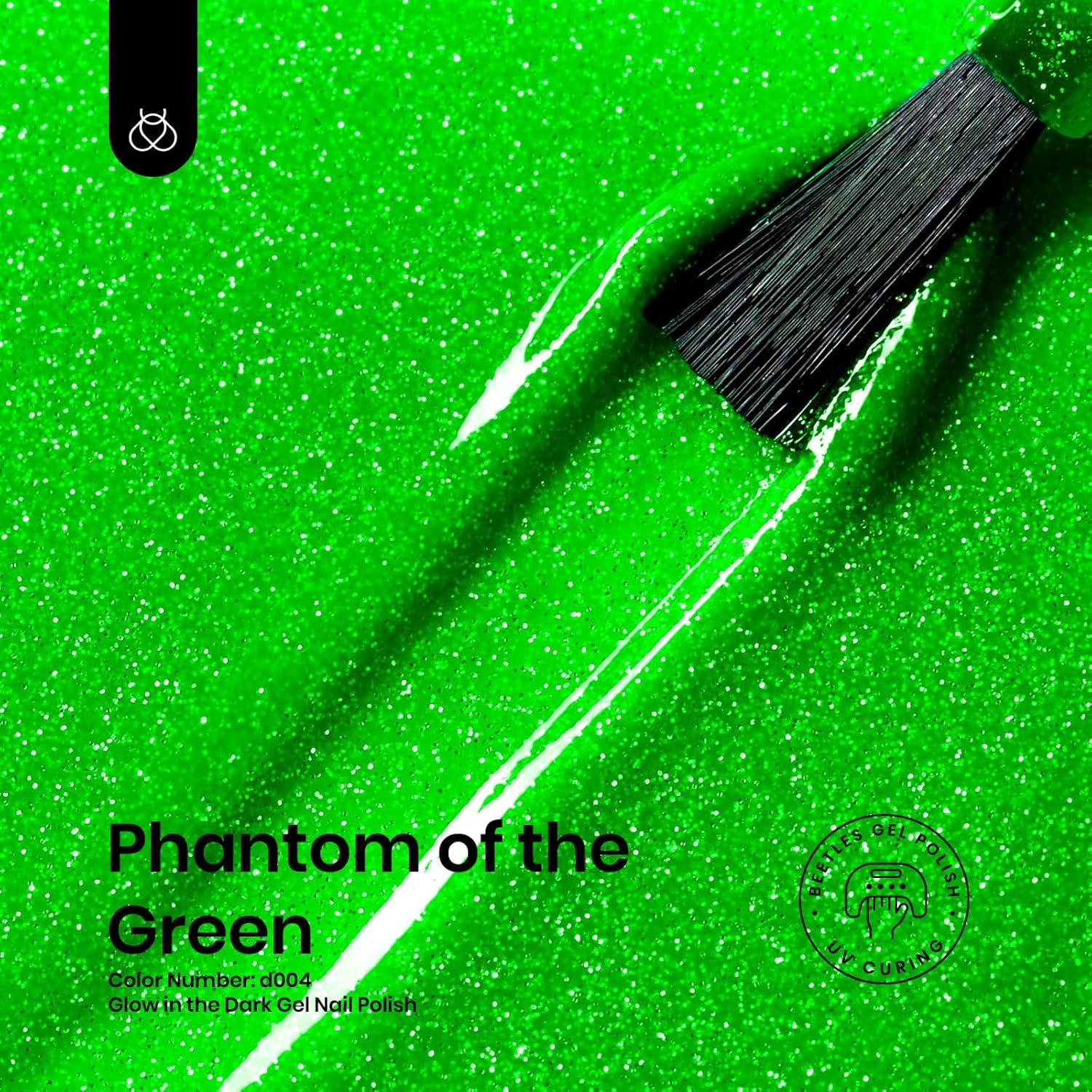 Glitter Green Glow in the Dark |15ml Nail Gel Polish - Image 2