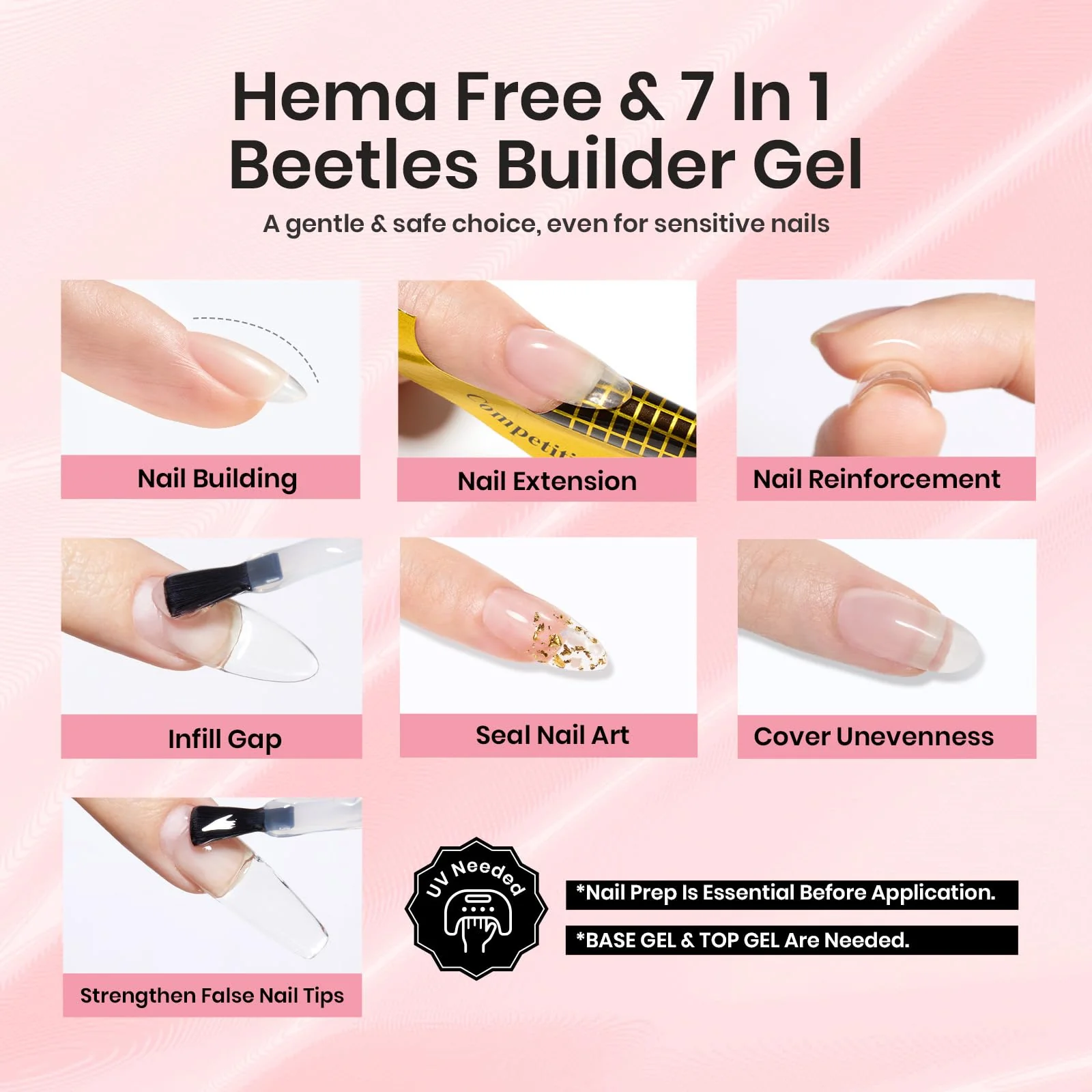 Hema-Free Builder Nail Gel Strengthener Gel 15ml - Image 3
