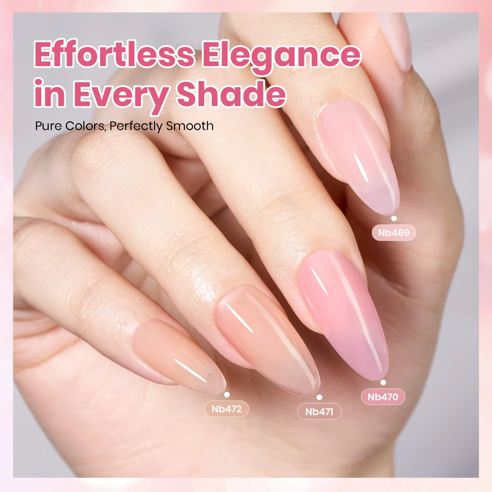 Hema-free Cloudy Sweetness - Spring Nails 15ML 6 Colors Nude Pink Brown Milky White Sheer Jelly Gel Polish Kit - Image 3