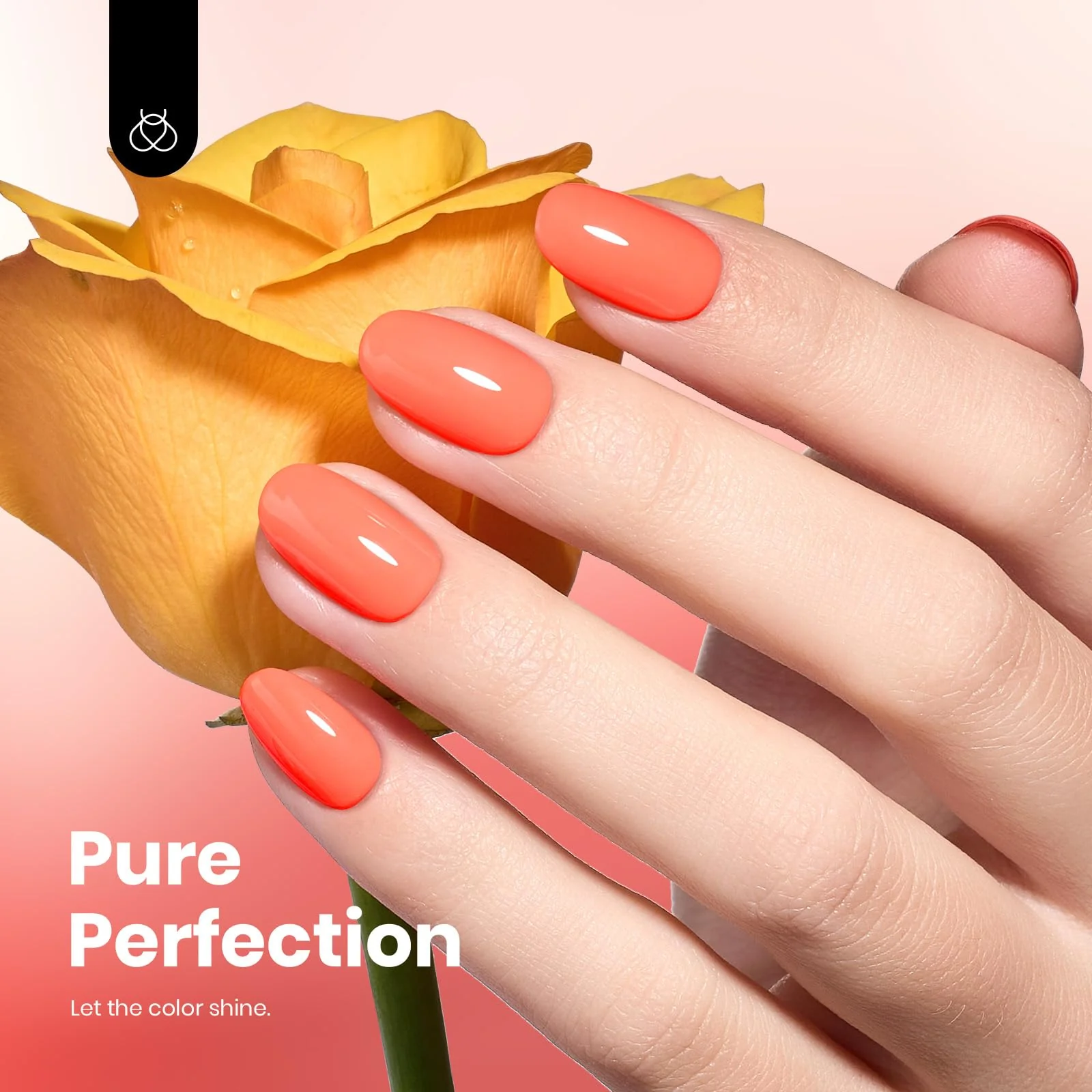 Hema-Free Gel Coral Orange Spring Nails Gel Nail Gel Polish 15ml - Image 3