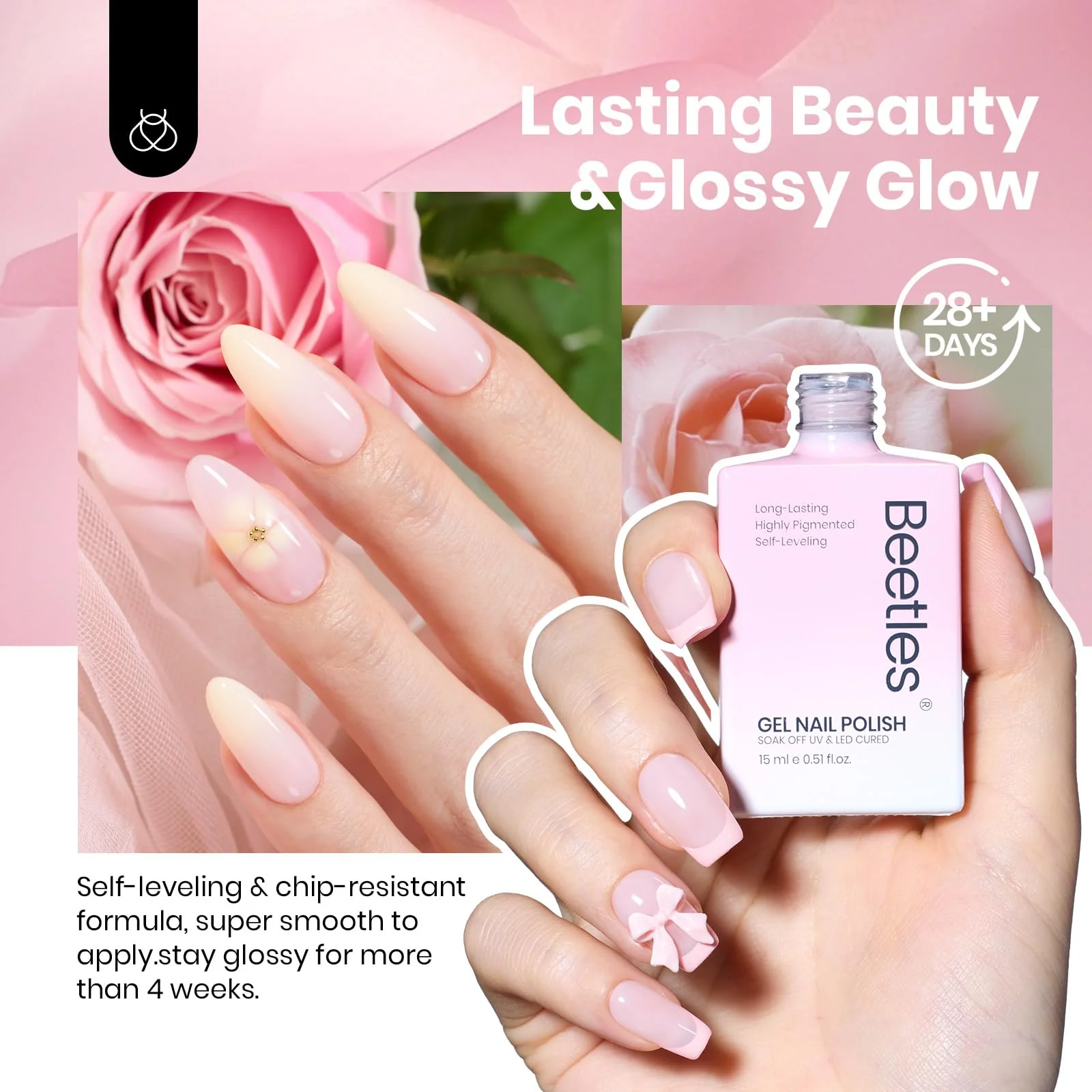 Hema - Free Misty Rose Spring Nails- 15ML Natural Nude Pink Gel Polish Nail Concealer Jelly Sheer - Image 5