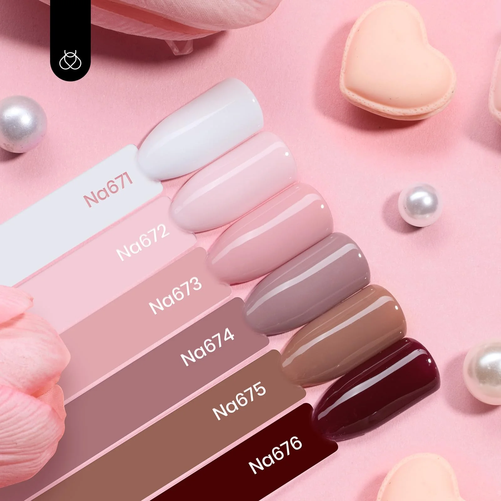 Hema Free Nude Brown Spring Nails - Colorful Bottle 6 Color Each 15ml Pink Gel Polish - Image 3