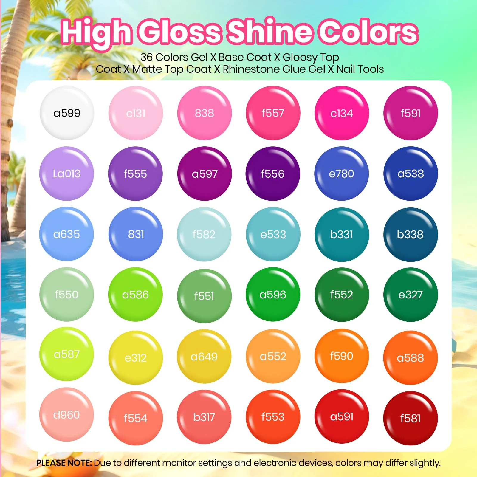 High Closs Shine  | 36 Nail Gel Polish Colors Spring Nails - Image 2