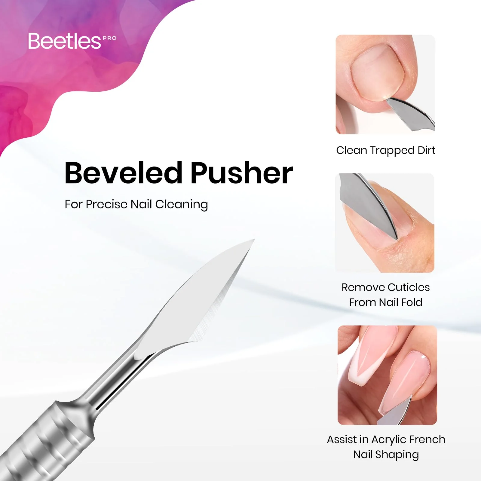 Horseshoe (11mm) and Angled Blade (13mm) for Precise Cuticle  Beetles Nippers Professional Trimmer - Image 4