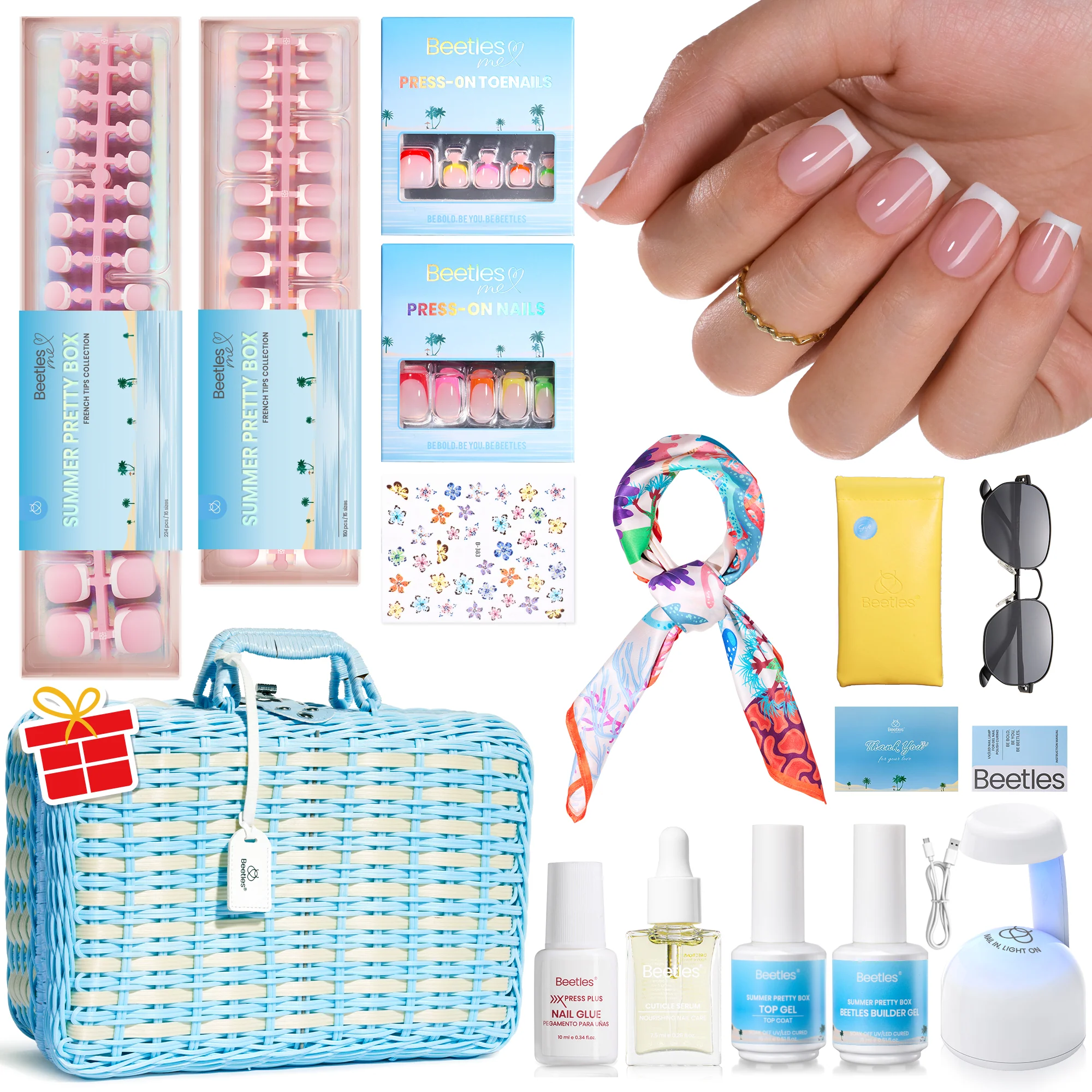 (Mother’s Day Ideal Gift) Beetles Spring Pretty Box - Press On Nails with 26 Pcs Perfect Gift Spring Nails - Image 7