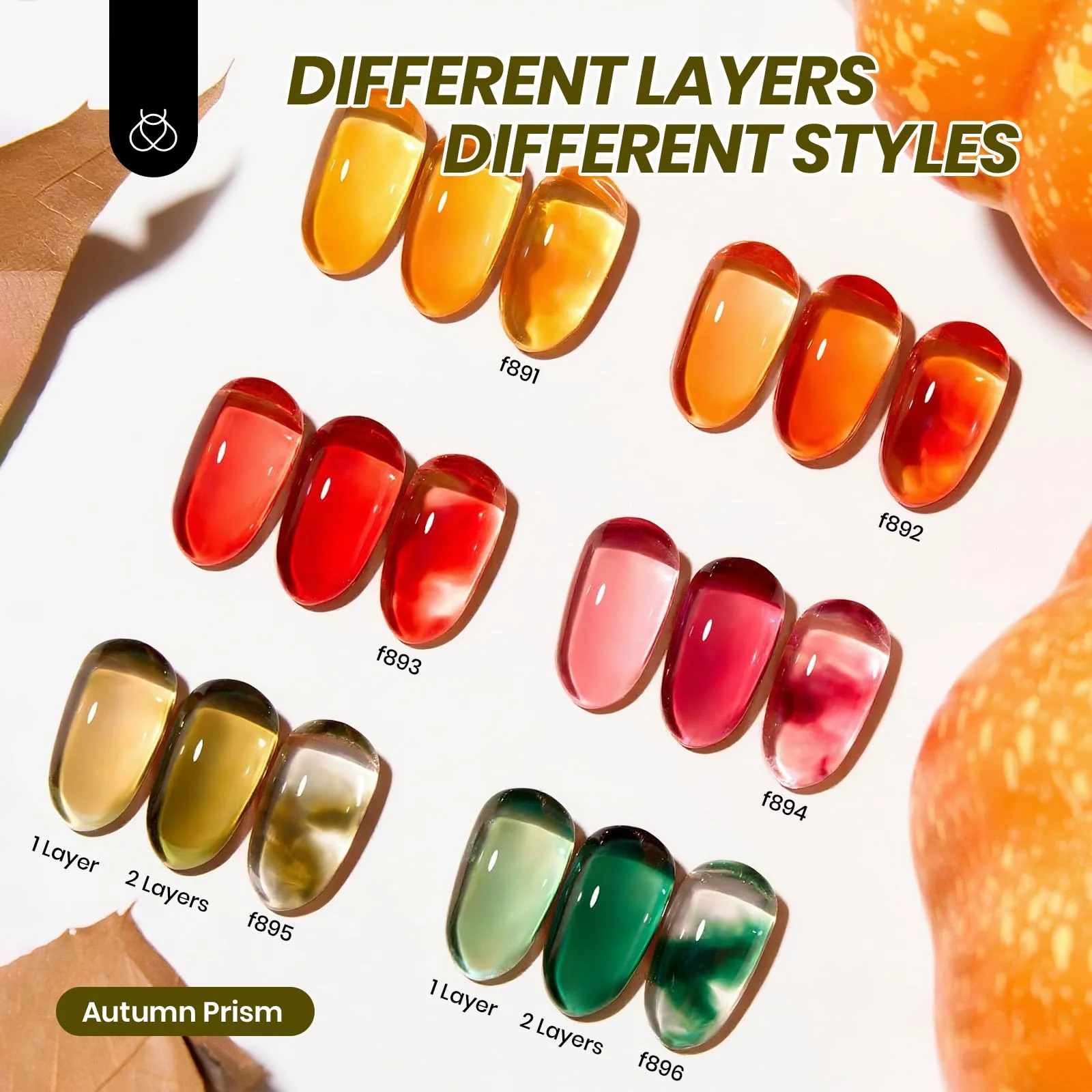 Long Lasting Sheer Glow - 6 Colors Gel Nail Polish Set - Image 5