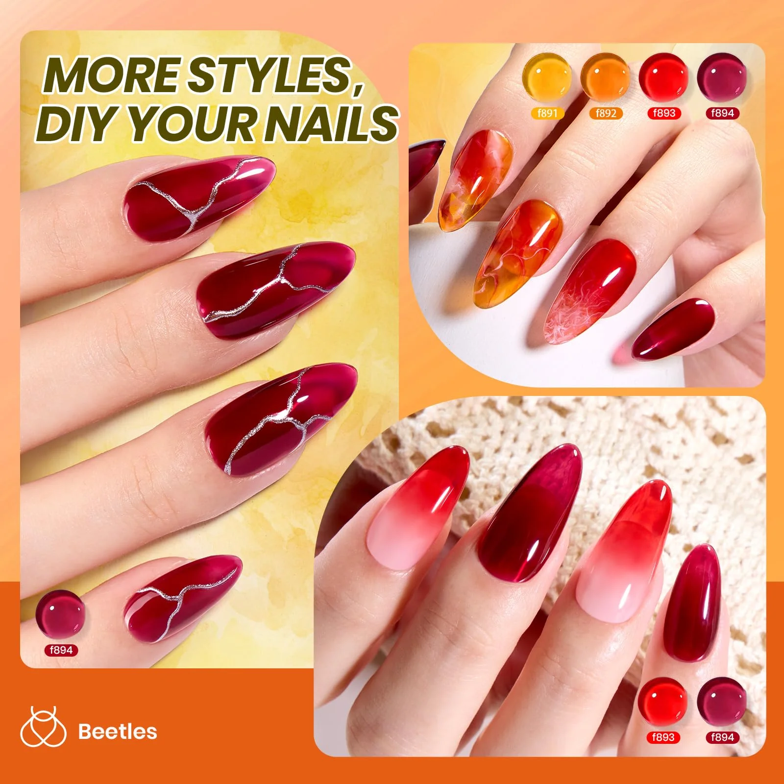 Long Lasting Sheer Glow - 6 Colors Gel Nail Polish Set - Image 6